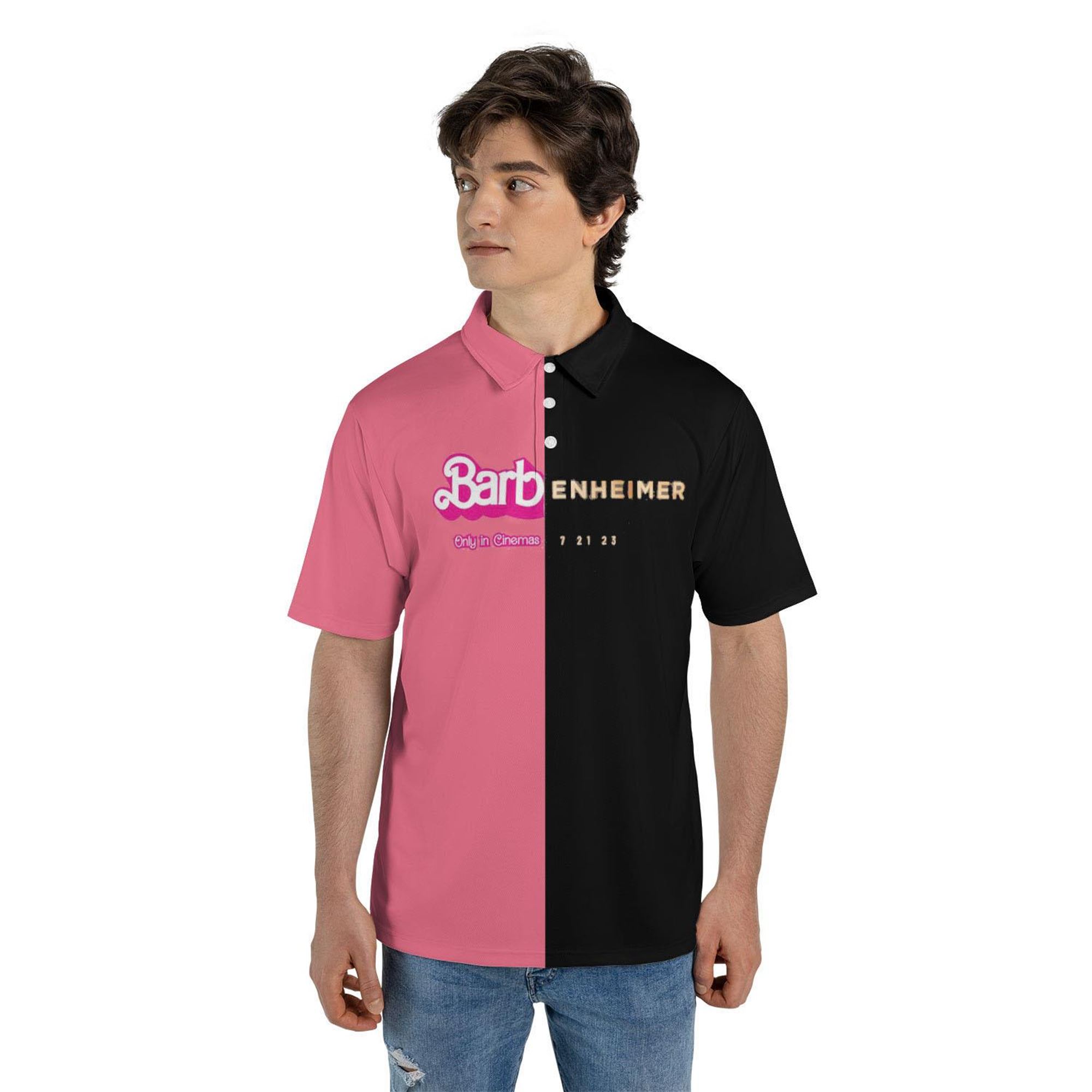 Dual-themed Barbie X Oppenheimer Polo Shirt