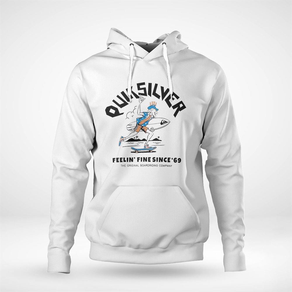 Uncle Sam Skateboard Quiksilver Feelin Fine Since 1969 Retro Shirt Hoodie
