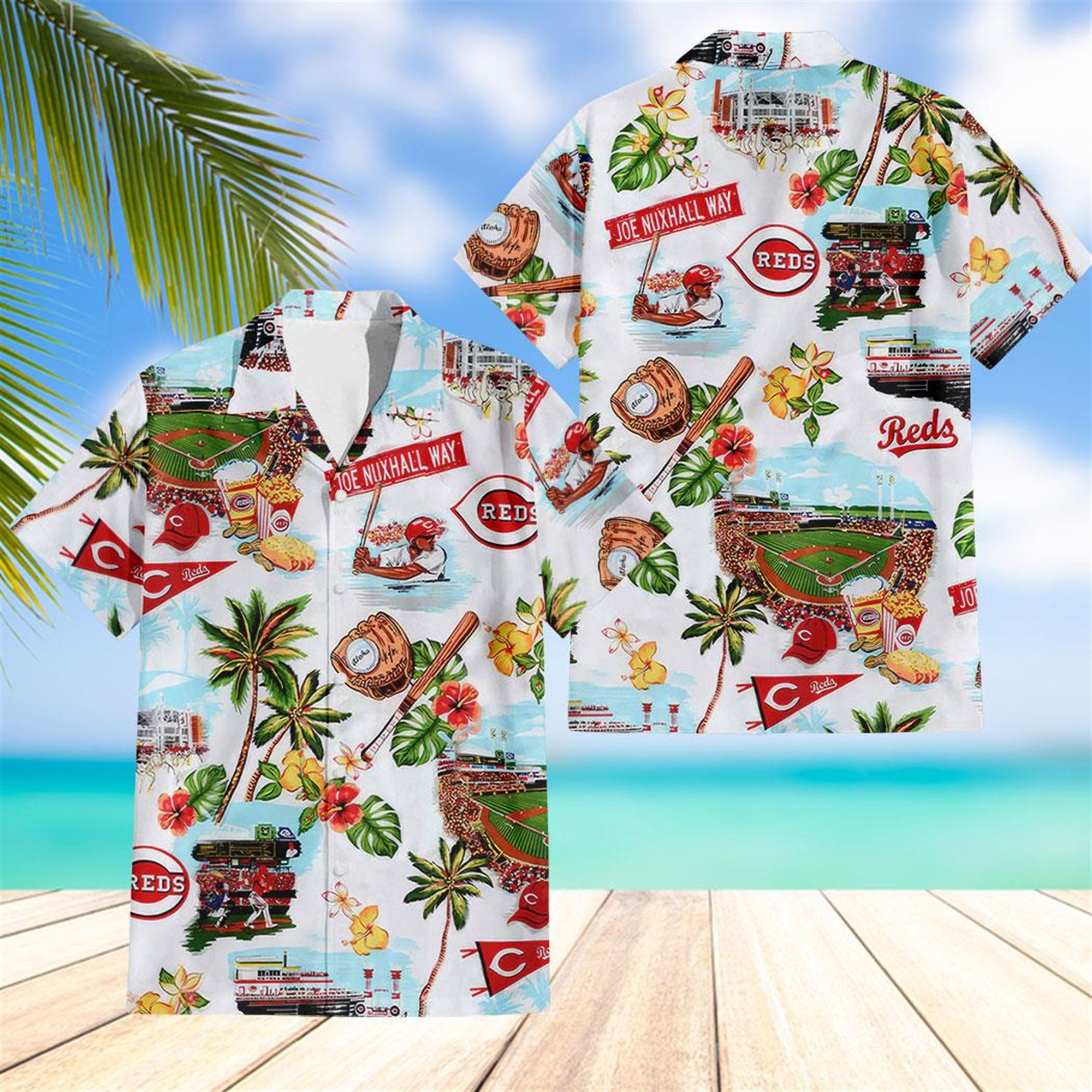 Cincinnati Reds Scenic Hawaiian Shirt Cincinnati Reds Scenic Hawaiian Shirt