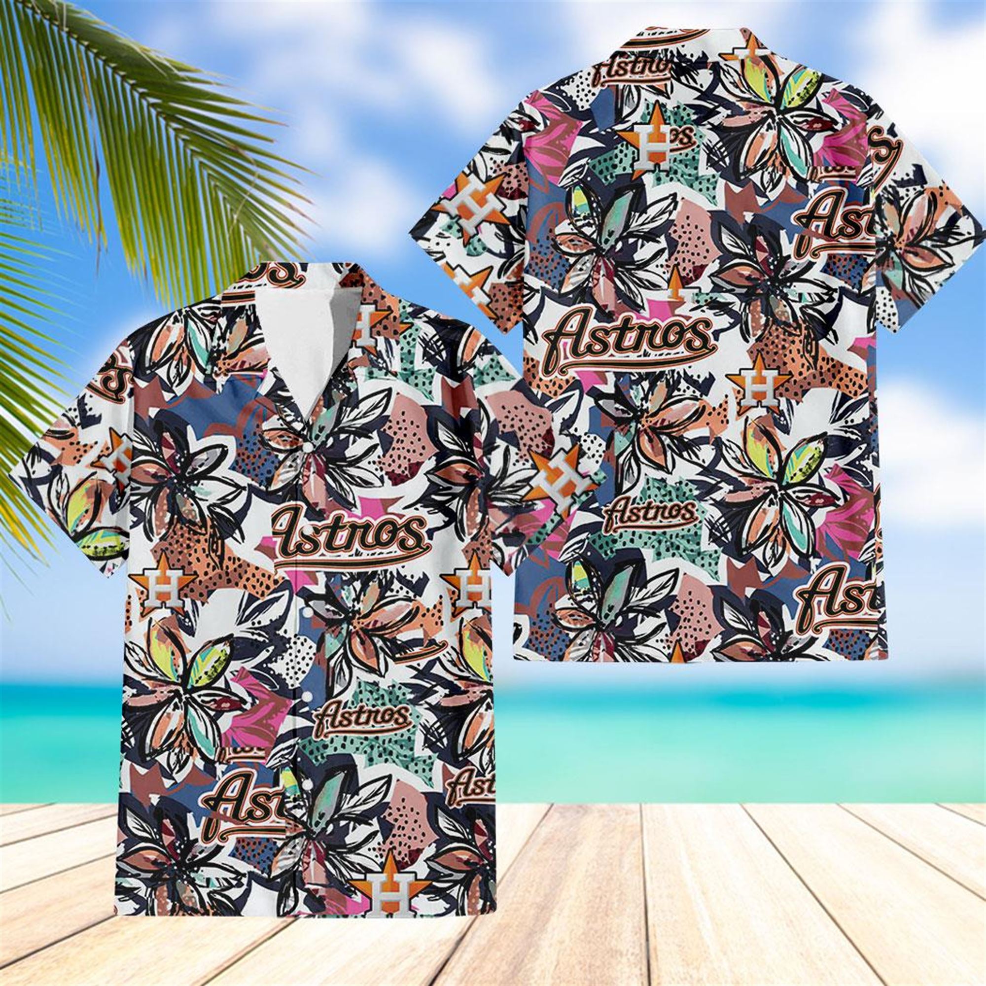 Houston Astros Floral Vintage Hawaiian Shirt Beach Shorts Houston Astros Floral Vintage Hawaiian Shirt Beach Shorts