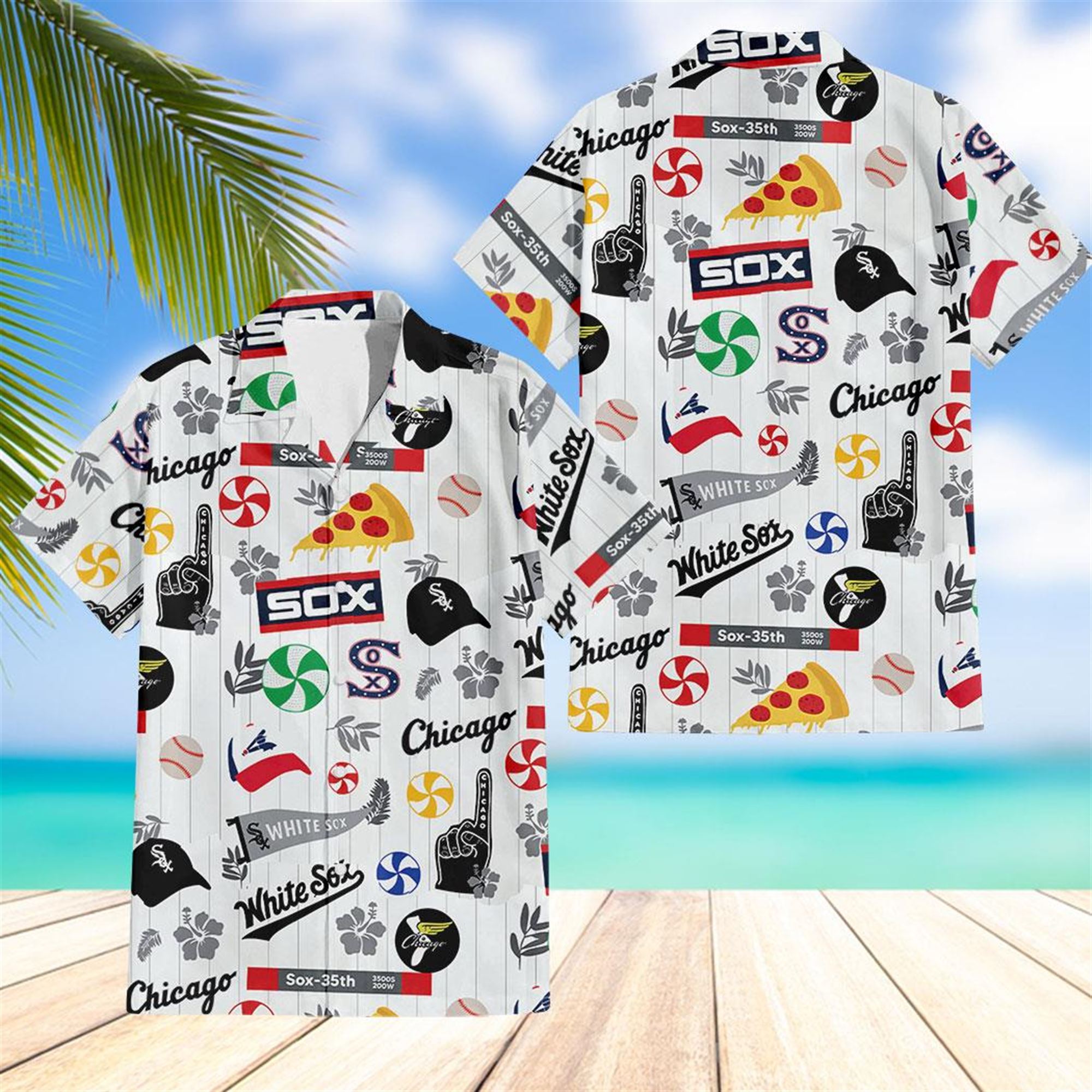 White Sox Chicago Hawaiian Shirt Beach Shorts White Sox Chicago Hawaiian Shirt Beach Shorts