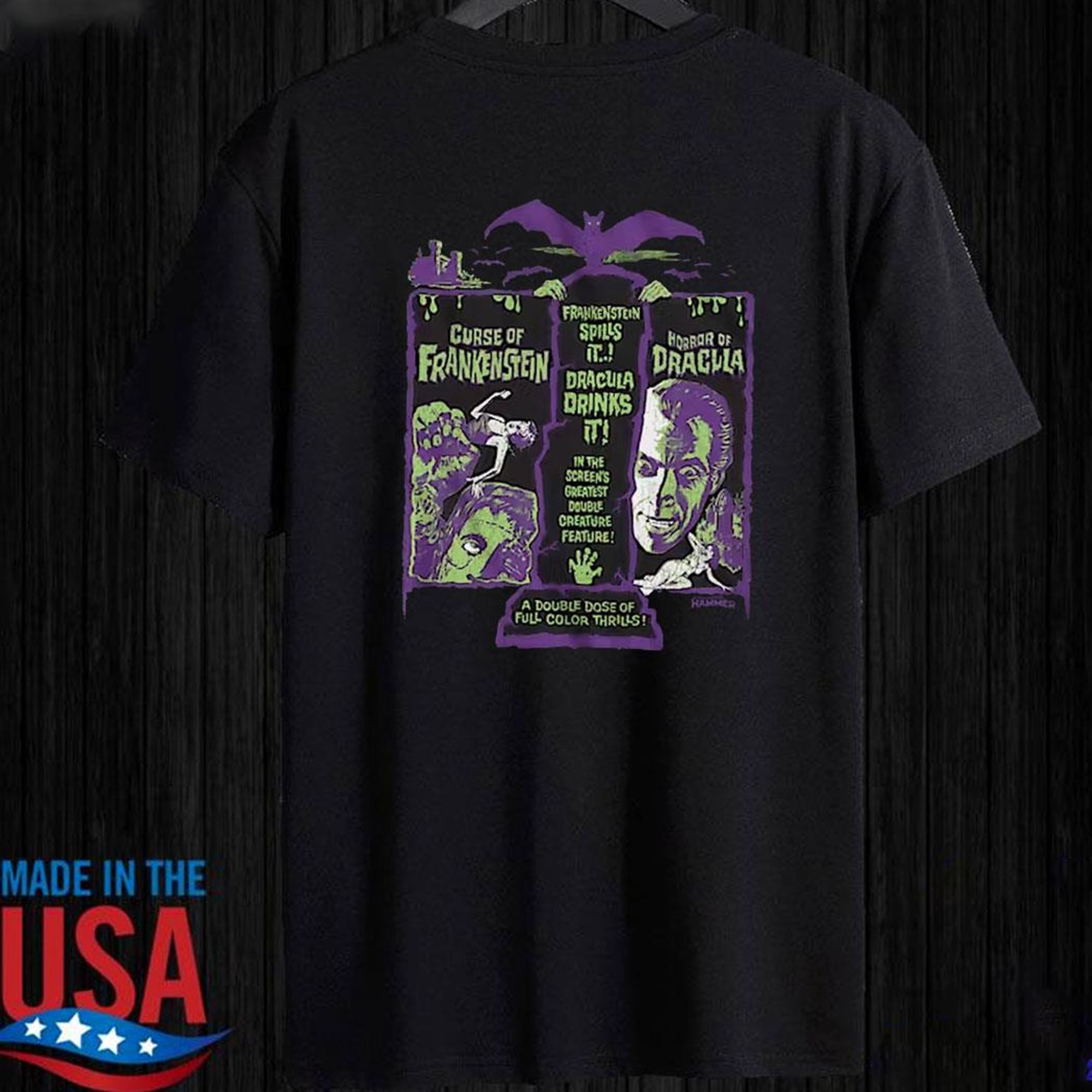 Greatest Double Creature Feature Hammer Films T-shirt