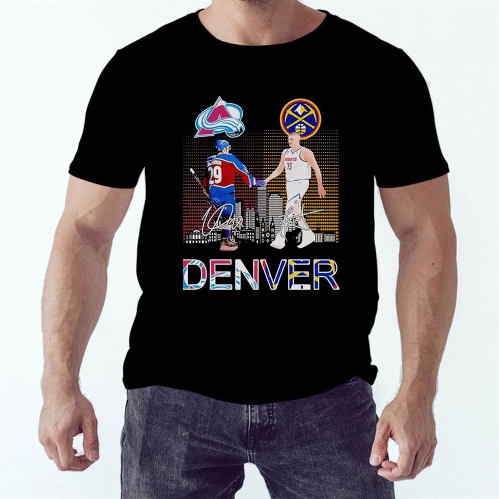 Nathan Mackinnon Colorado Avalanche And Nikola Jokic Denver Nuggets Signatures Shirt