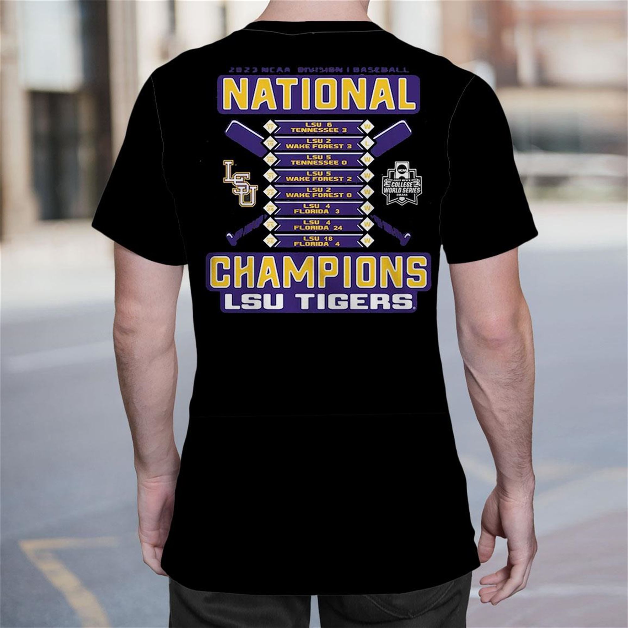 Lsu Tigers 2023 Ncaa Baseball College World Series Champions Schedule T-shirt