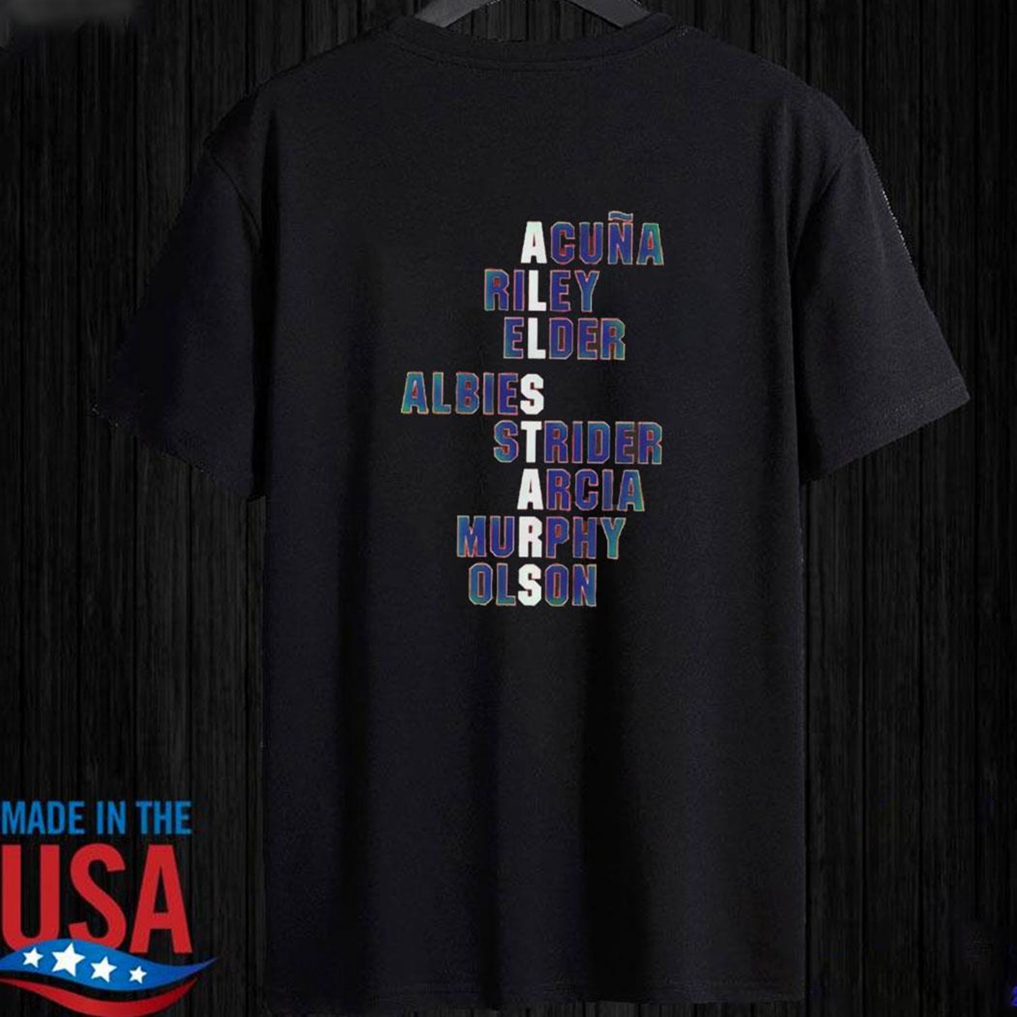 All Stars Acuna Riley Elder Albies Strider Arcia Murphy Olson T-shirt