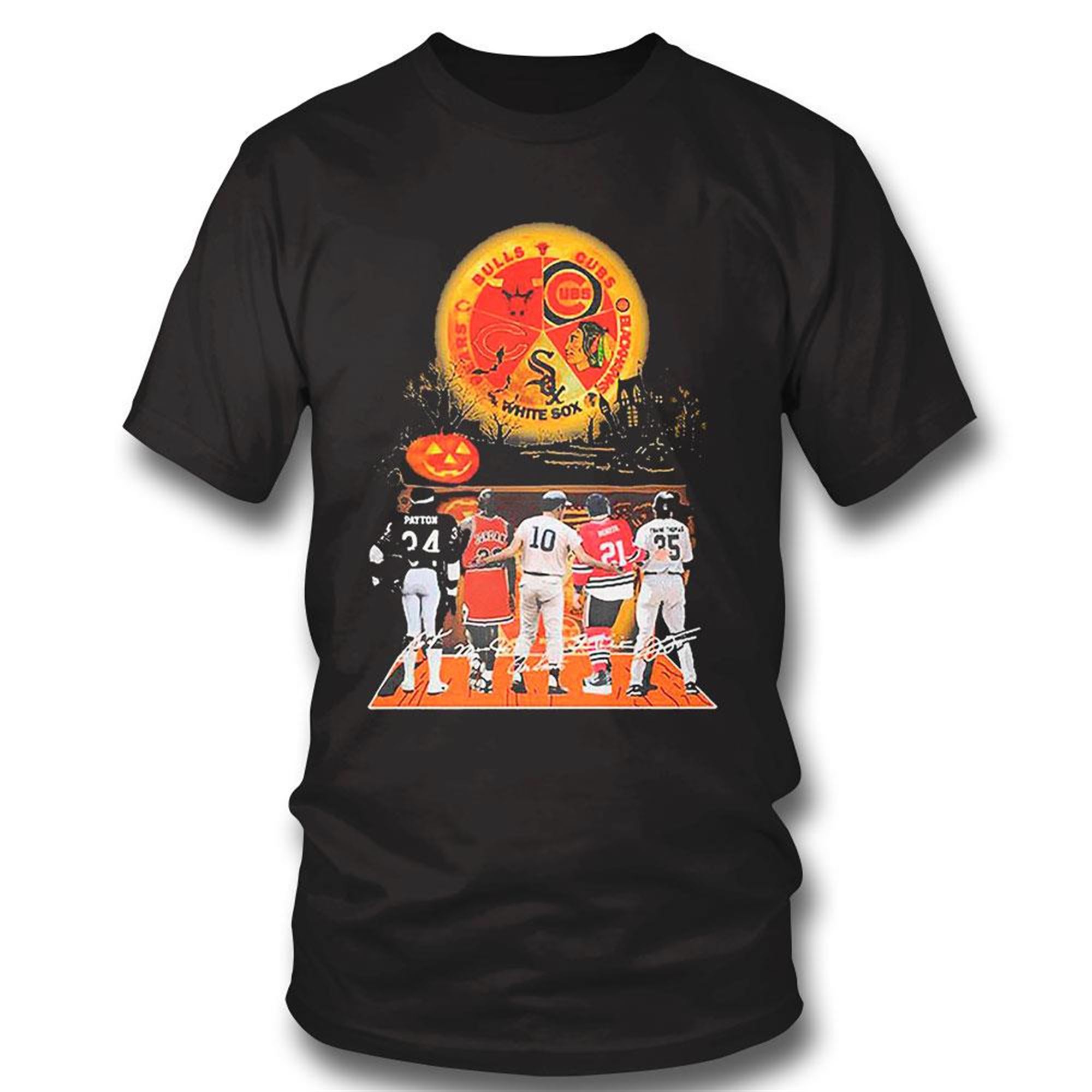 Halloween Chicago Sports Teams Players Signatures T-shirt Hoodie
