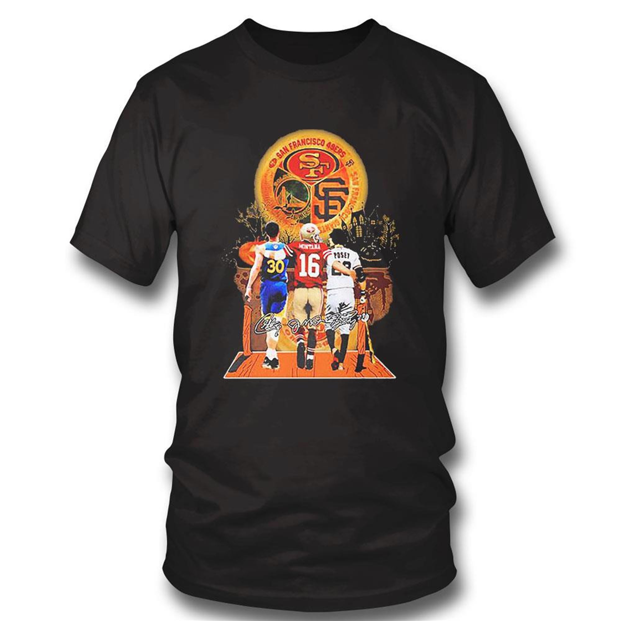 Halloween San Francisco Sports Teams Players Signatures T-shirt Hoodie