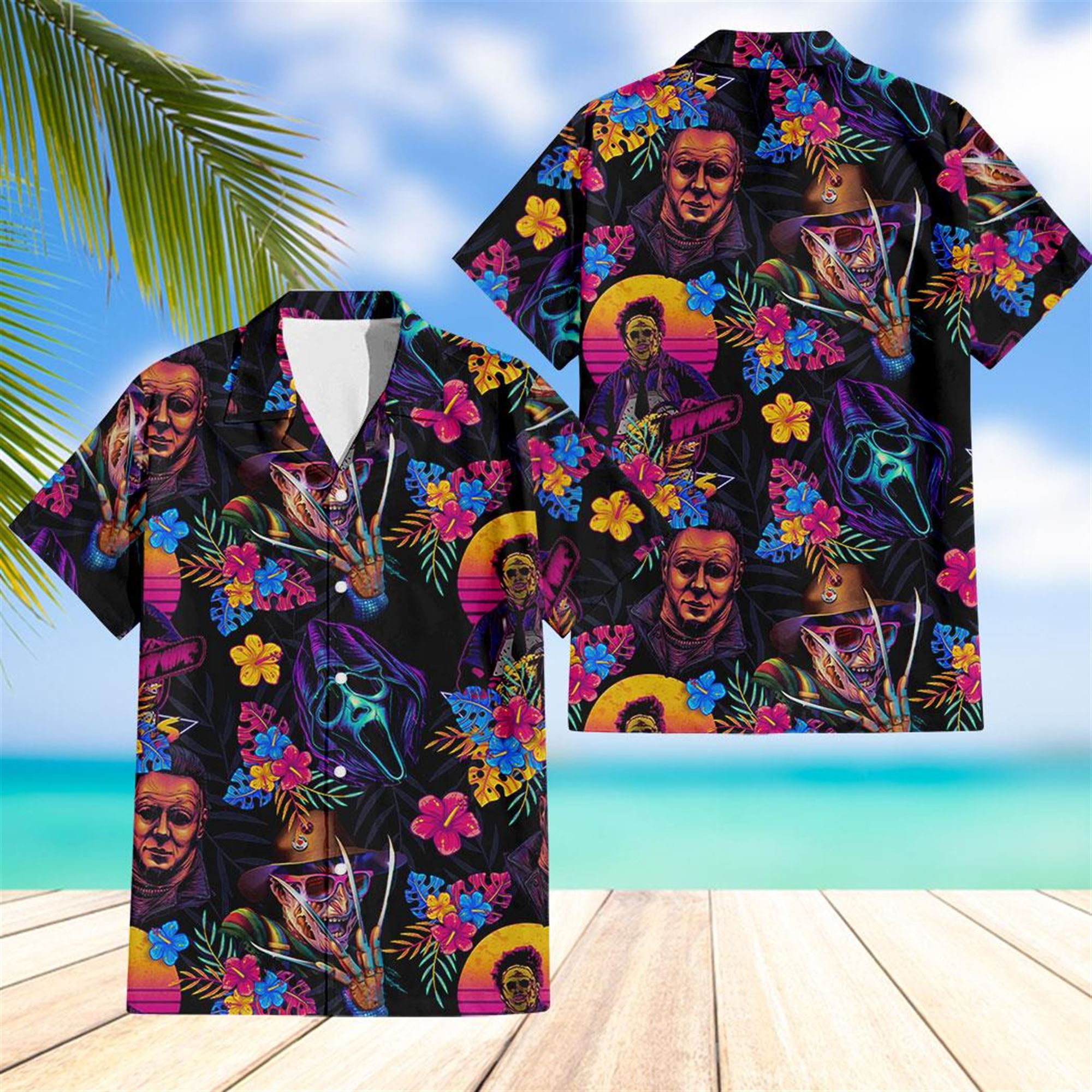 Horror Movies Vintage Hawaiian Shirt And Shorts Horror Movies Vintage Hawaiian Shirt And Shorts