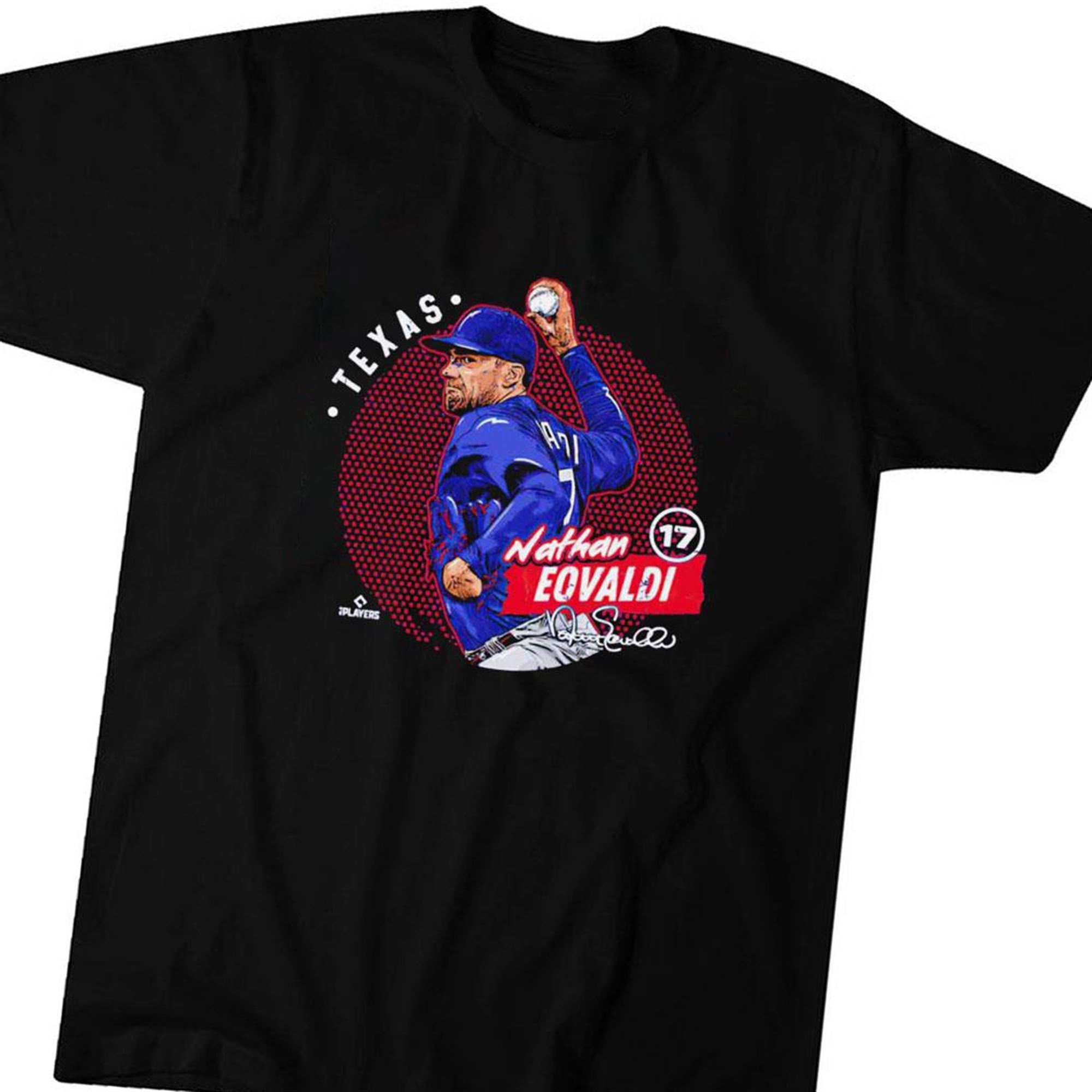 Official Nathan Eovaldi Texas Dots Signature T-shirt Ladies Tee