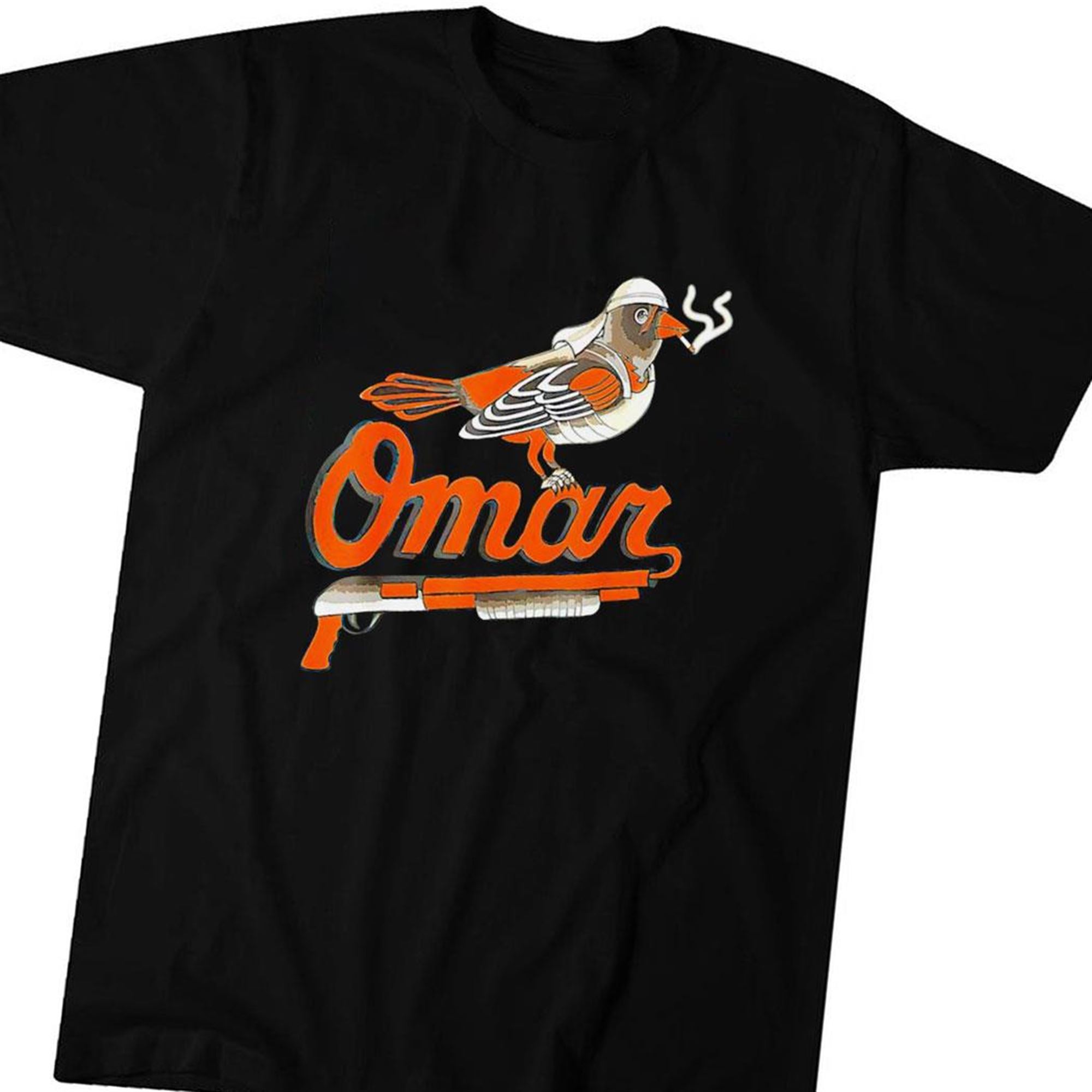 Official Omar Orioles Bird Smoking Shirt T-shirt Ladies Tee