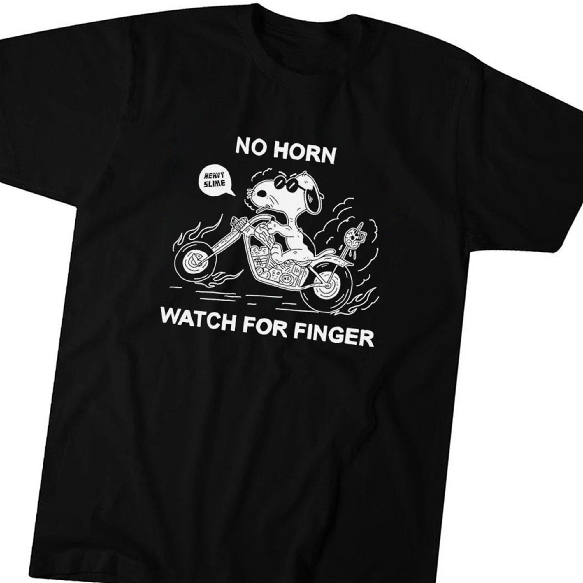 Official Snoopy No Horn Watch For Finger T-shirt Ladies Tee