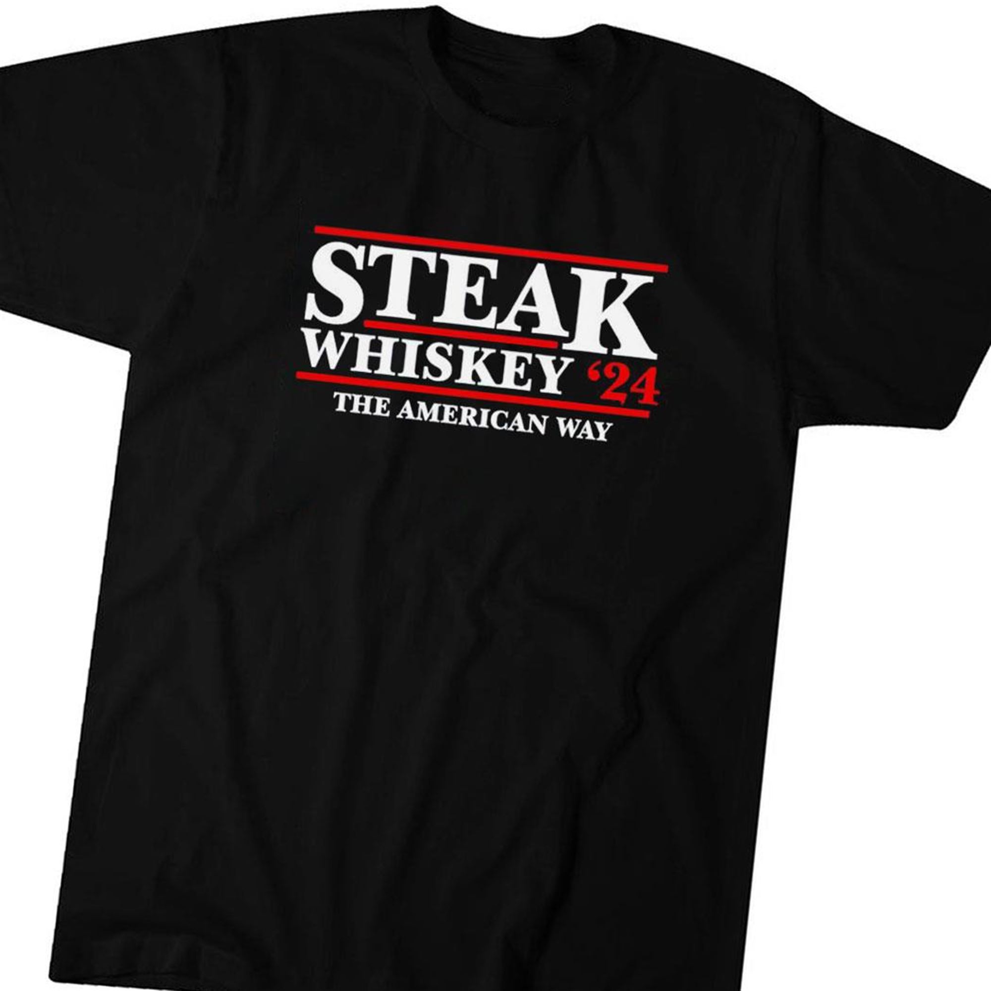Official Steak Whiskey 24 The American Way T-shirt Ladies Tee