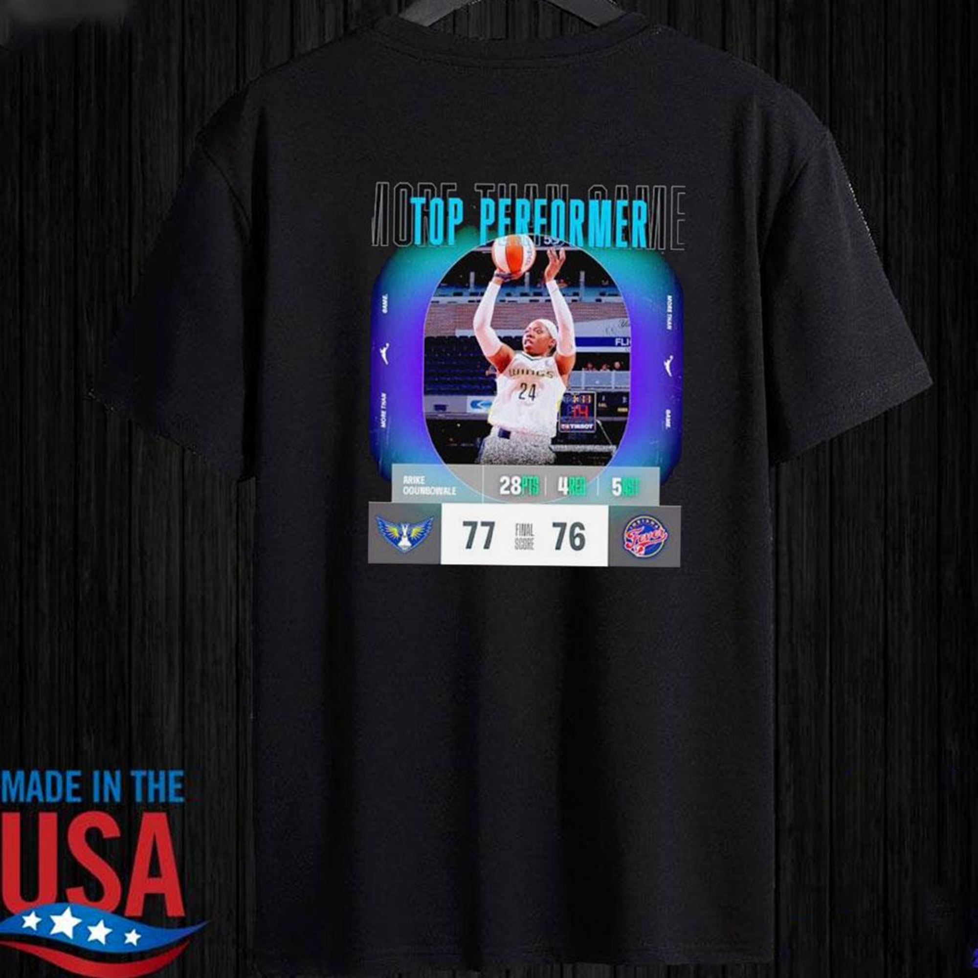 Top Performer Dallas Wings 77 Final Score 76 Indiana Fever Shirt Ladies Tee