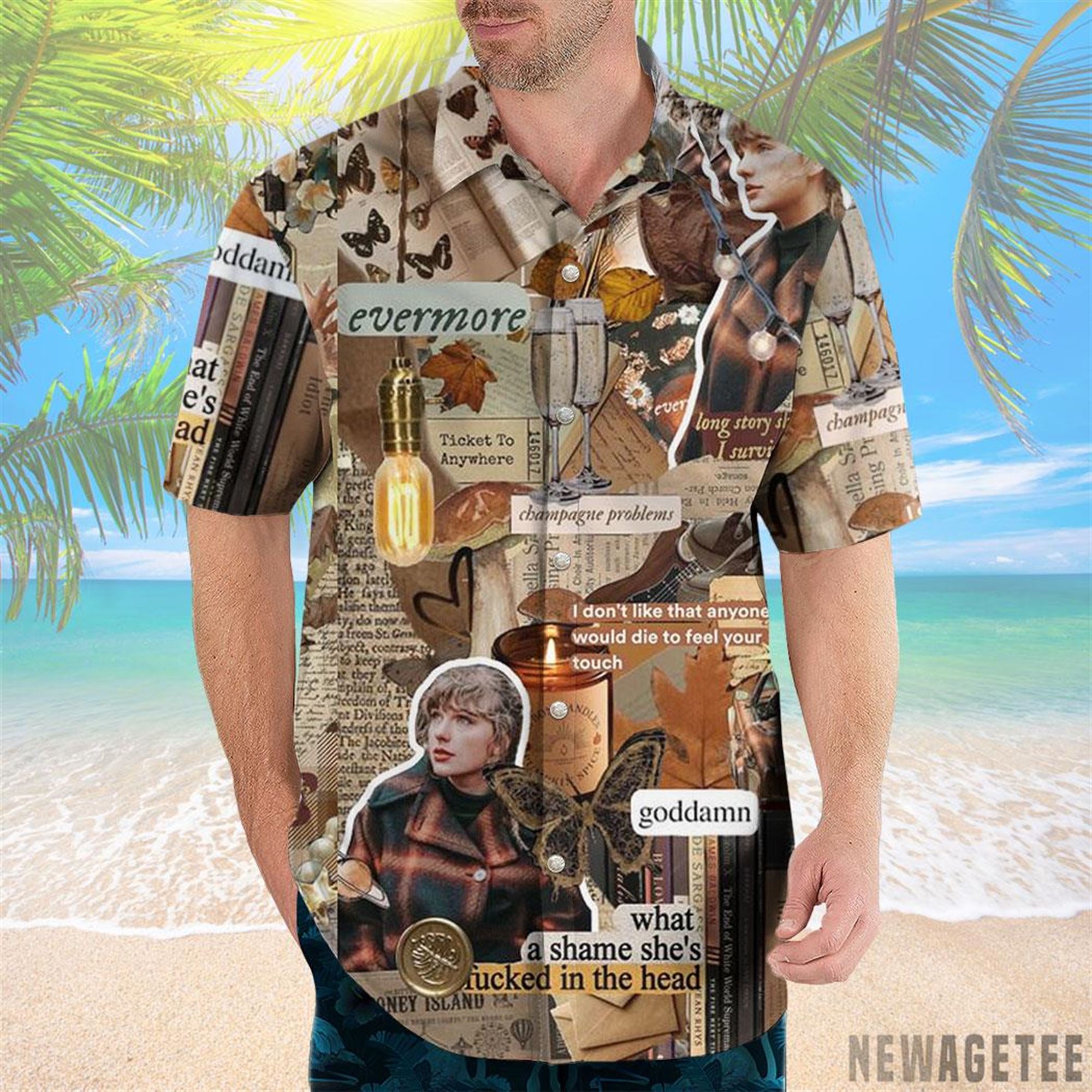 Goddam Taylor Swift Evermore Hawaiian Shirt