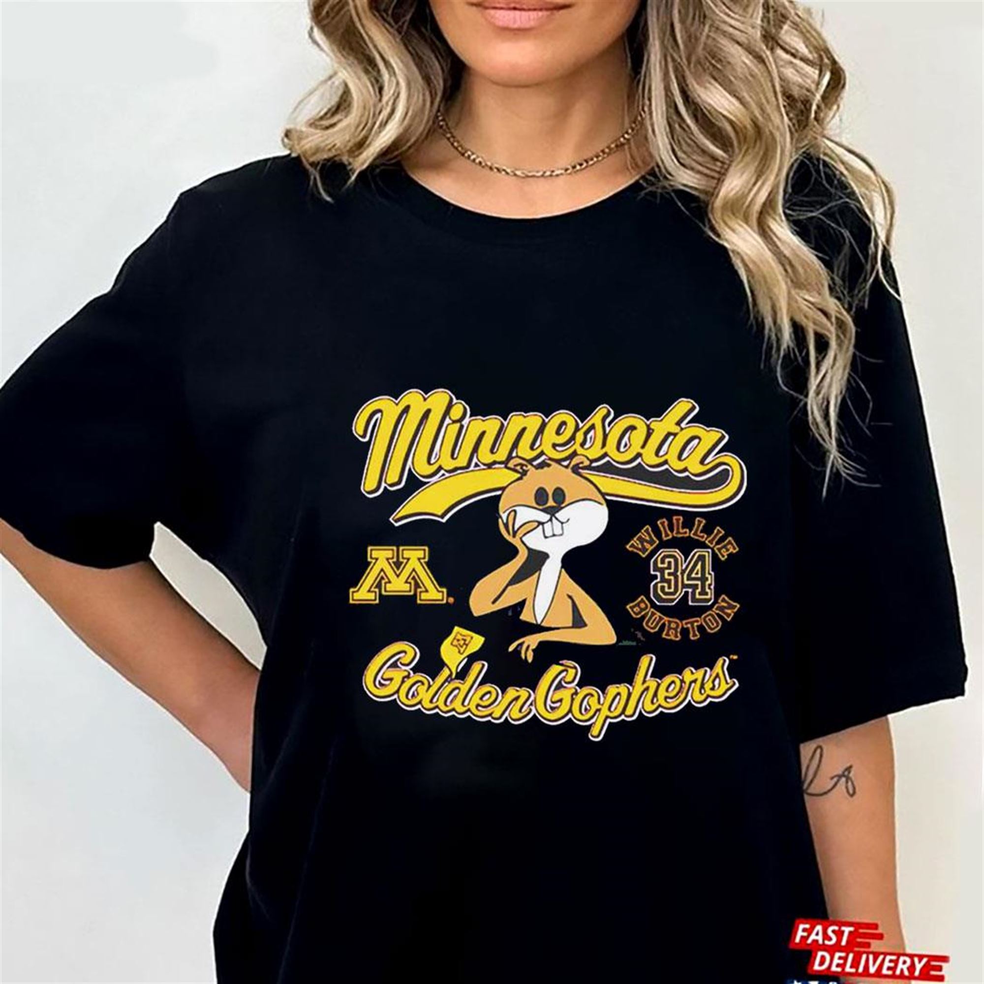 Minnesota Golden Gophers Willie Burton Golden Gophers T-shirt Minnesota Golden Gophers Willie Burton Golden Gophers T-shirt