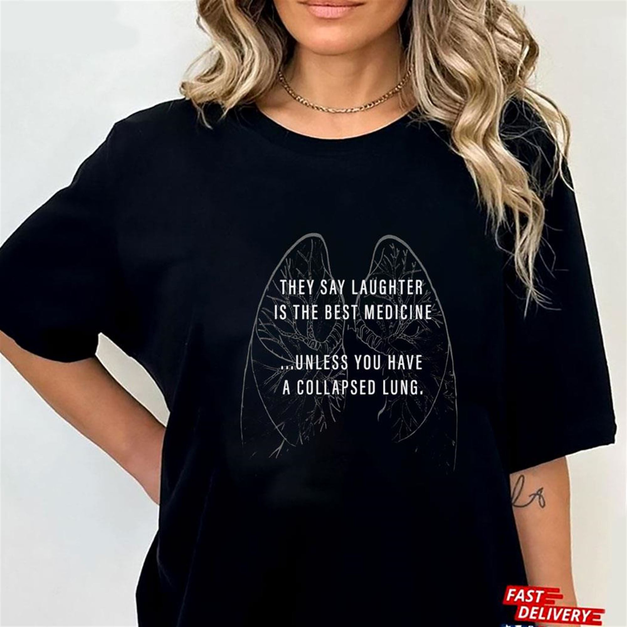 Official They Say Laughter Is The Best Medicine T-shirt Ladies Tee Official They Say Laughter Is The Best Medicine T-shirt Ladies Tee