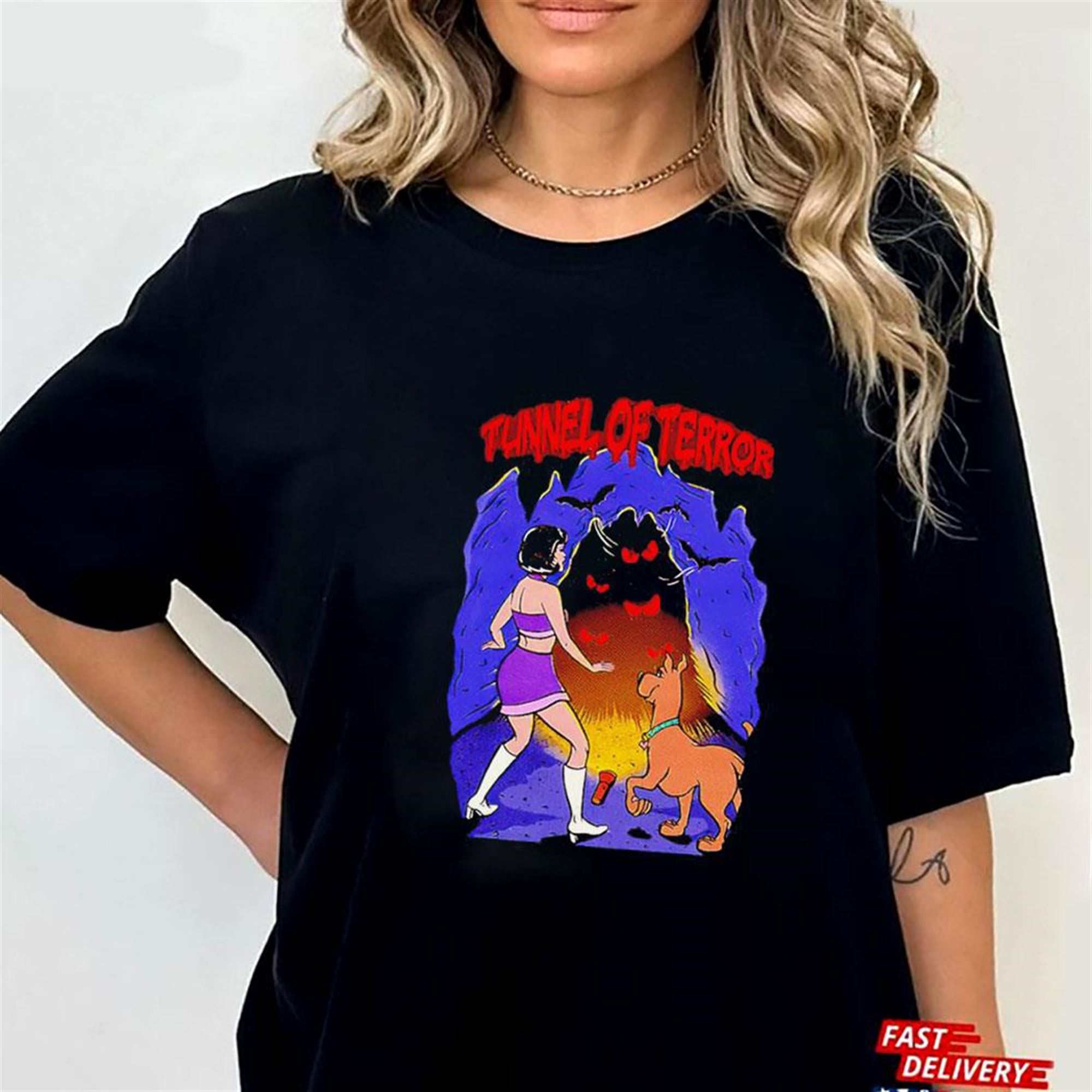 Official Tunnel Of Terror Scooby Doo T-shirt Ladies Tee Official Tunnel Of Terror Scooby Doo T-shirt Ladies Tee