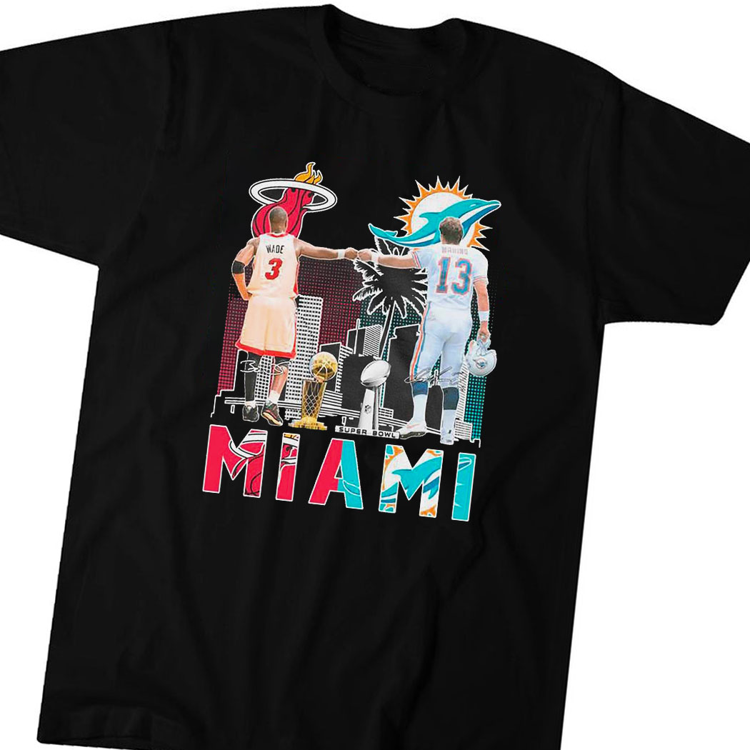 Official Miami Heat Wade And Dolphins Marino T-shirt Hoodie Official Miami Heat Wade And Dolphins Marino T-shirt Hoodie