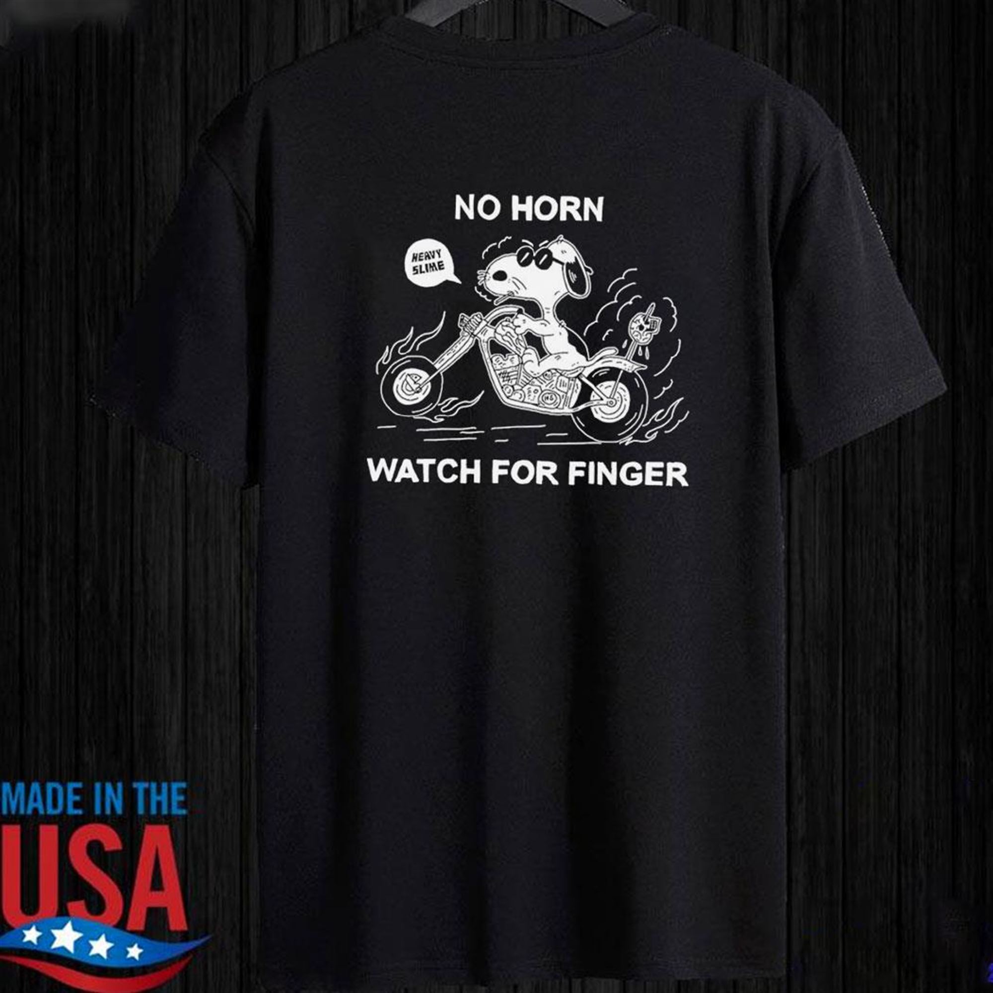 Official Snoopy No Horn Watch For Finger T-shirt Ladies Tee