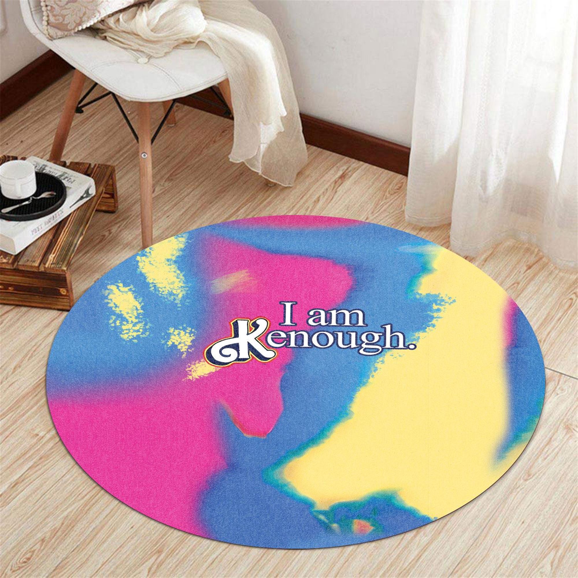 I Am Kenough Tie-dye Round Rug