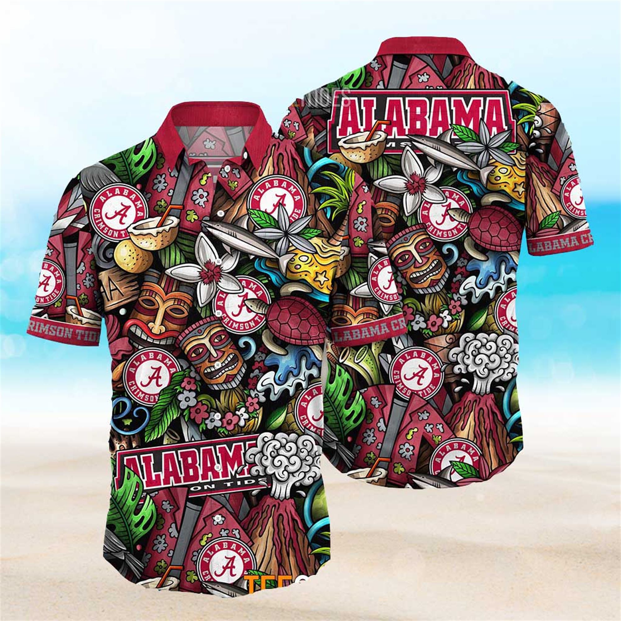 Alabama Crimson Tide Ncaa Mens Floral Special Design Hawaiian Shirt