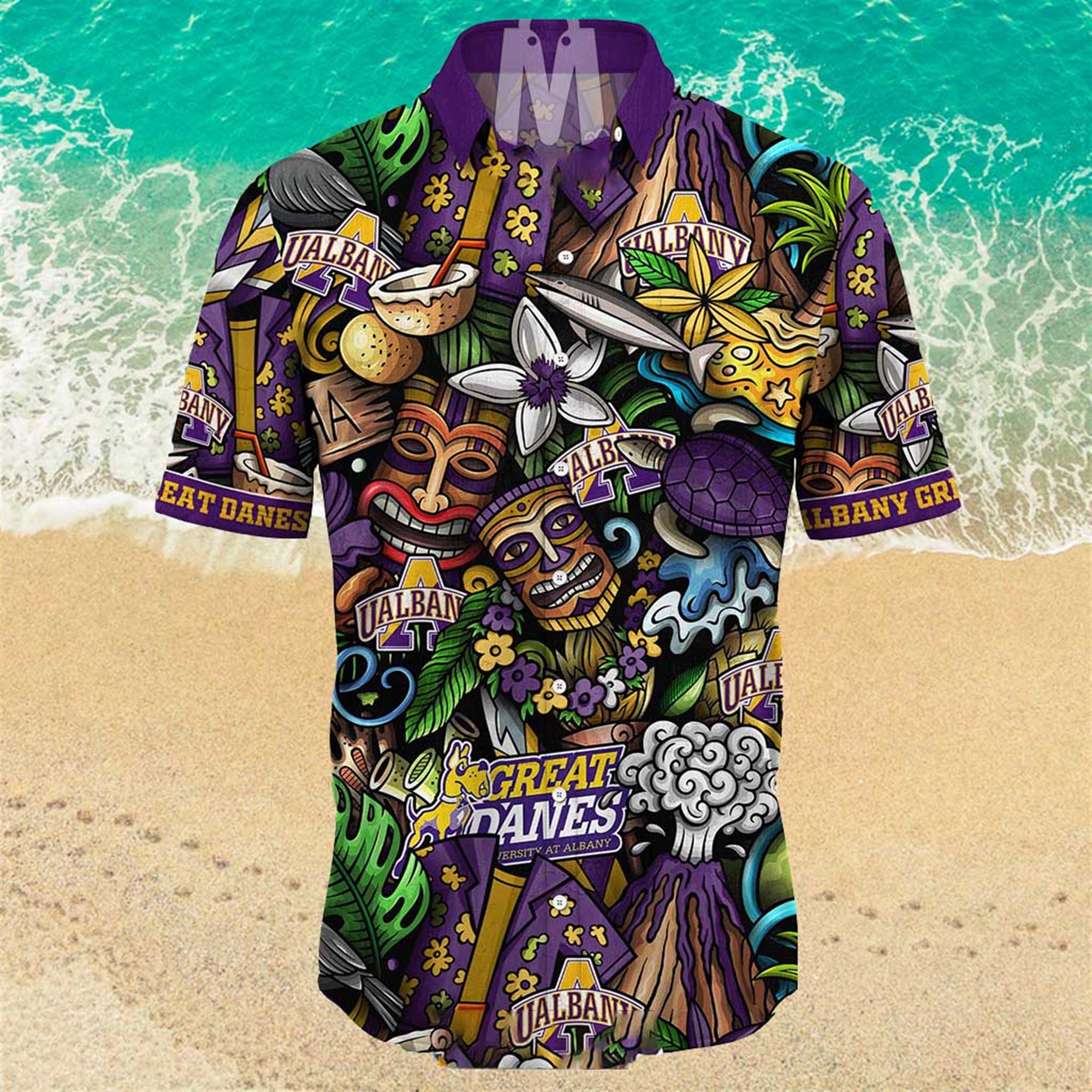 Albany Great Danes Ncaa Mens Floral Special Design Hawaiian Shirt