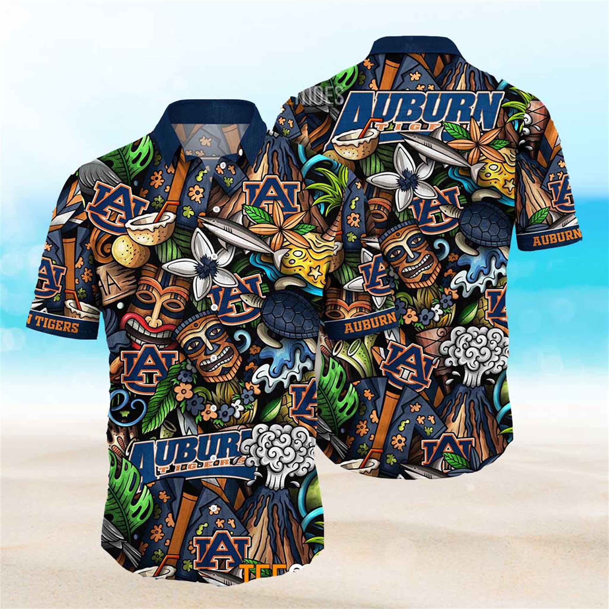 Auburn Tigers Ncaa Mens Floral Special Design Hawaiian Shirt Auburn Tigers Ncaa Mens Floral Special Design Hawaiian Shirt
