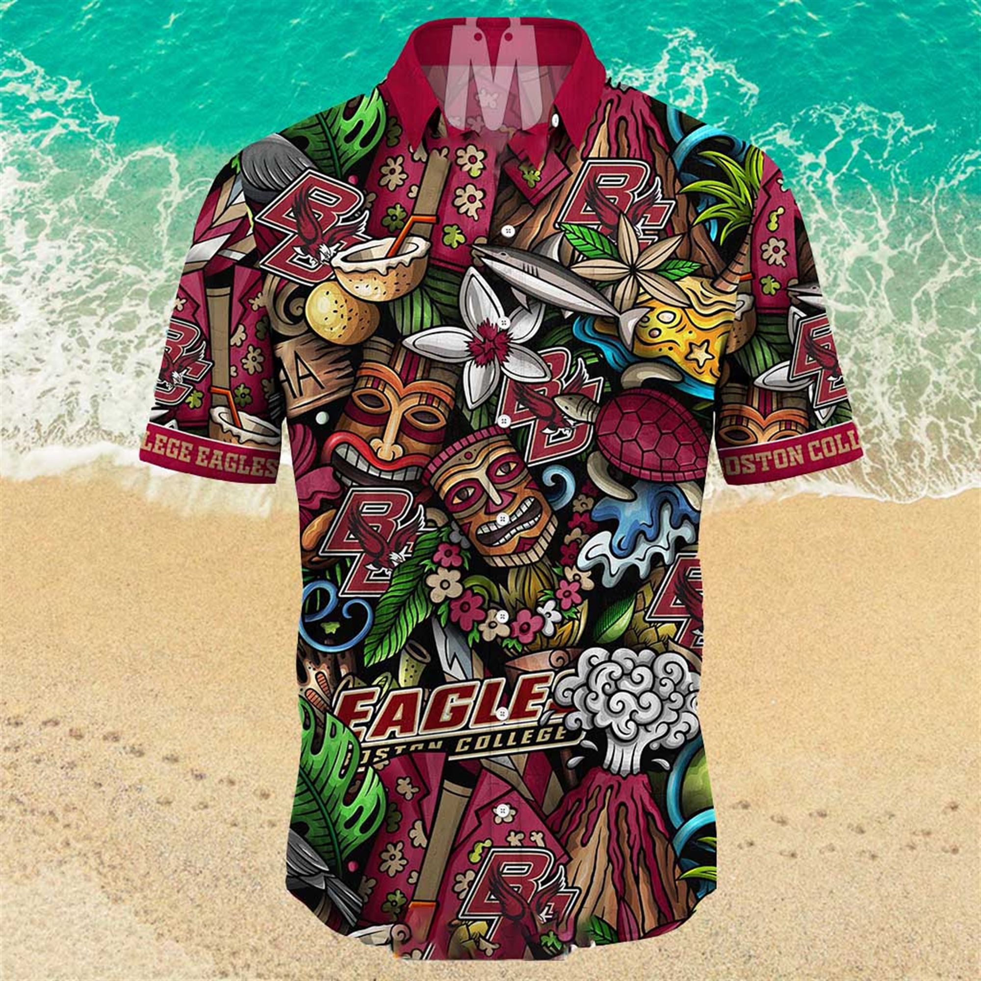 Boston College Eagles Ncaa Mens Floral Special Design Hawaiian Shirt