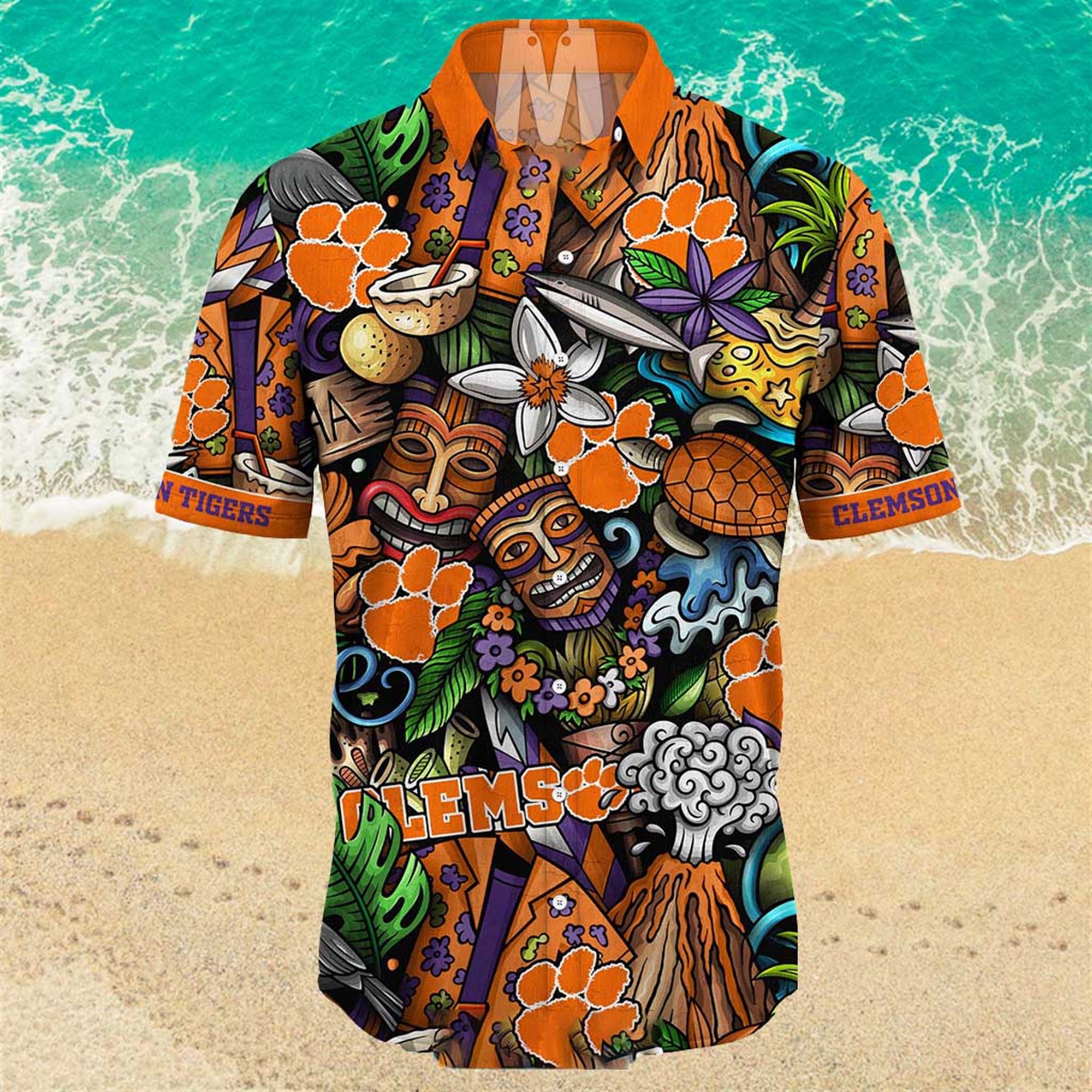 Clemson Tigers Ncaa Mens Floral Special Design Hawaiian Shirt