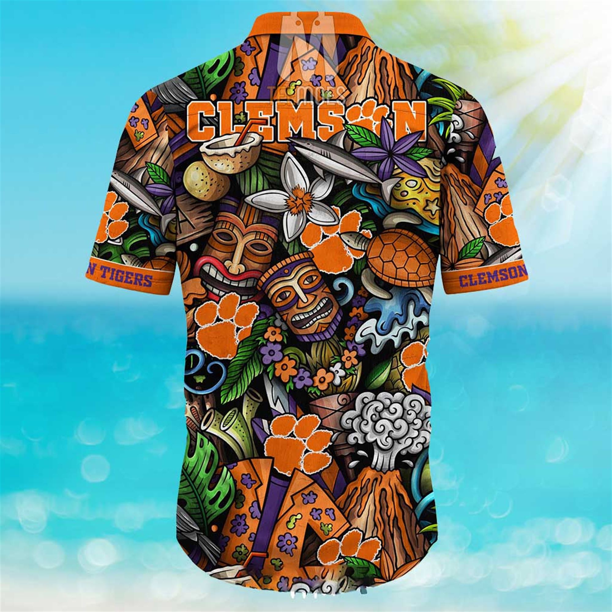 Clemson Tigers Ncaa Mens Floral Special Design Hawaiian Shirt Clemson Tigers Ncaa Mens Floral Special Design Hawaiian Shirt