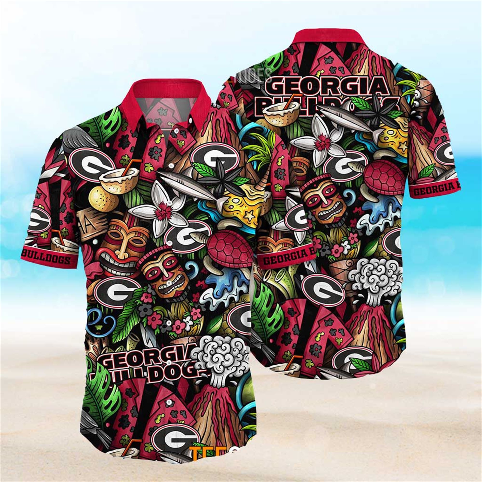 Georgia Bulldogs Ncaa Mens Floral Special Design Hawaiian Shirt