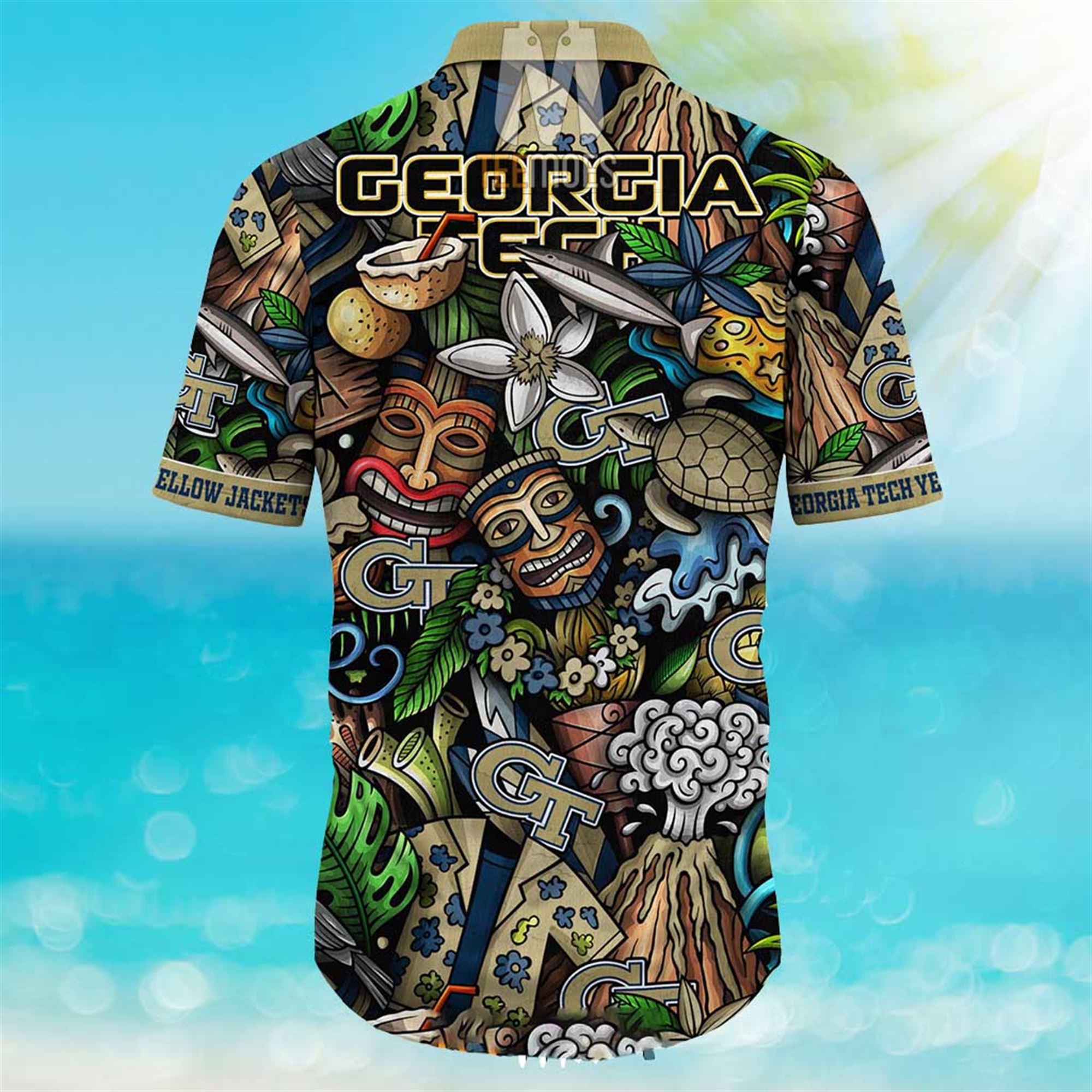 Georgia Tech Yellow Jackets Ncaa Mens Floral Special Design Hawaiian Shirt Georgia Tech Yellow Jackets Ncaa Mens Floral Special Design Hawaiian Shirt