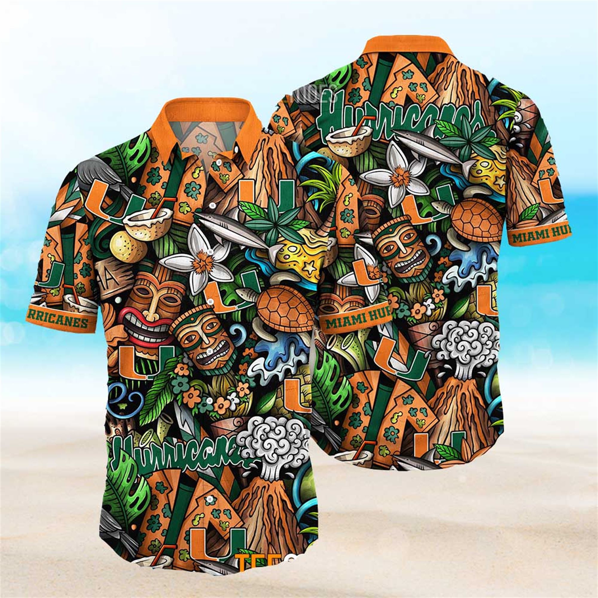 Miami Hurricanes Ncaa Mens Floral Special Design Hawaiian Shirt