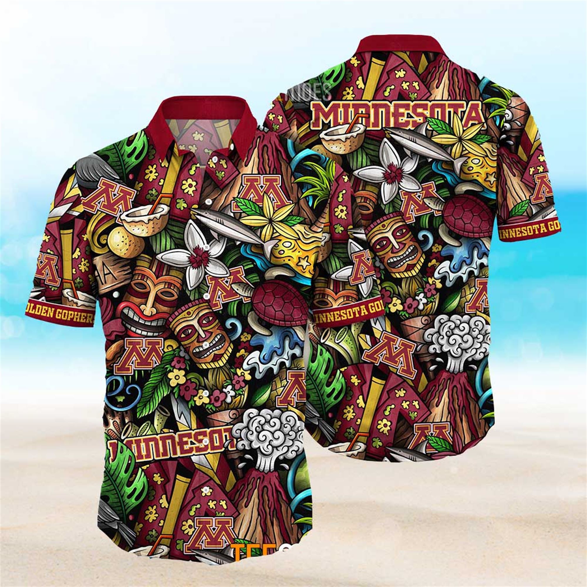 Minnesota Golden Gophers Ncaa Mens Floral Special Design Hawaiian Shirt