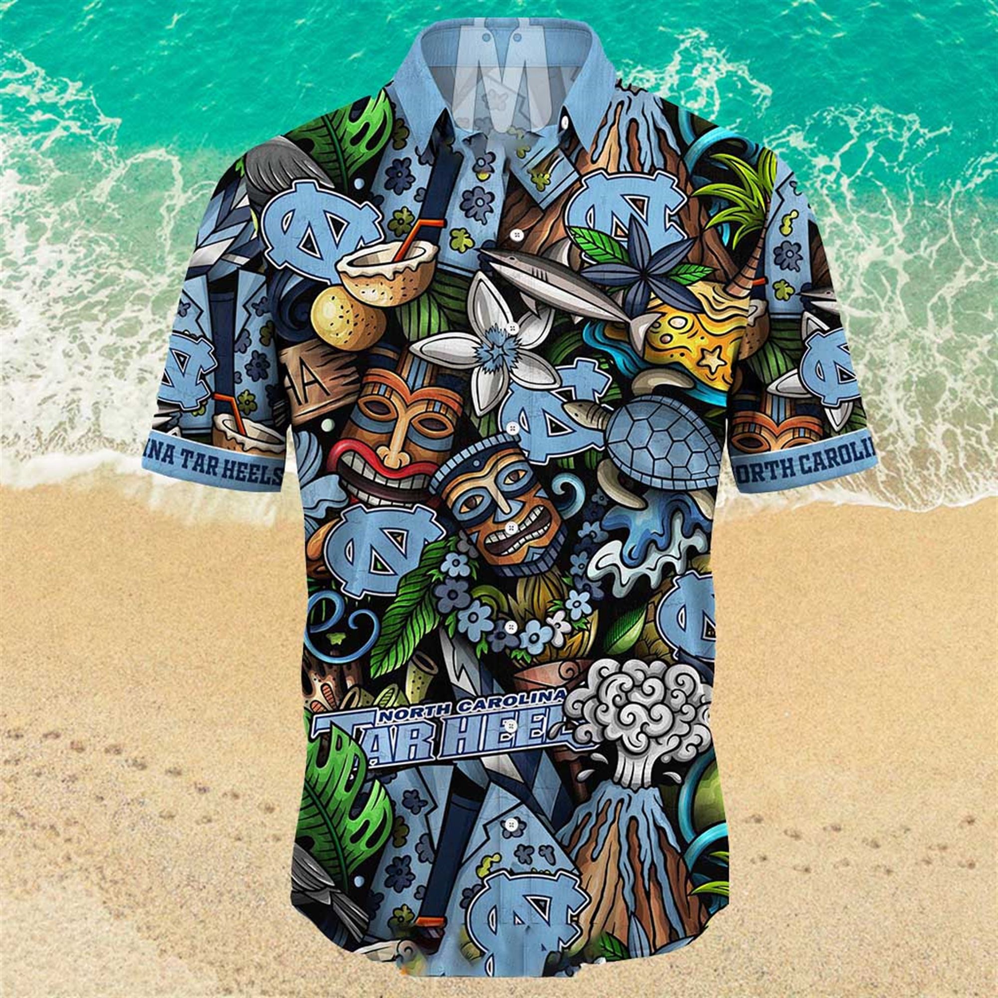 North Carolina Tar Heels Ncaa Mens Floral Special Design Hawaiian Shirt