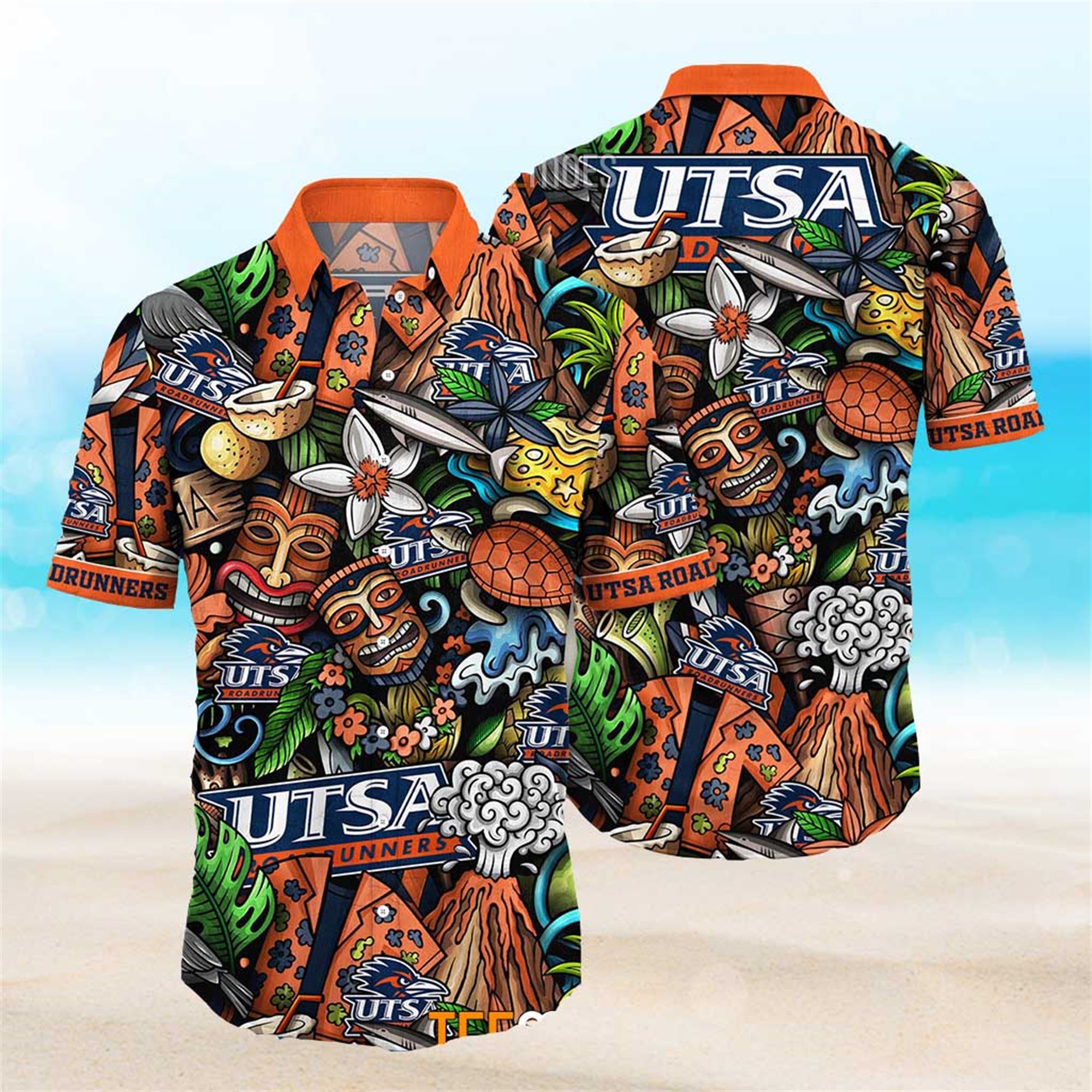 NEW Utsa Roadrunners Ncaa Mens Floral Button Up Hawaiian Shirt