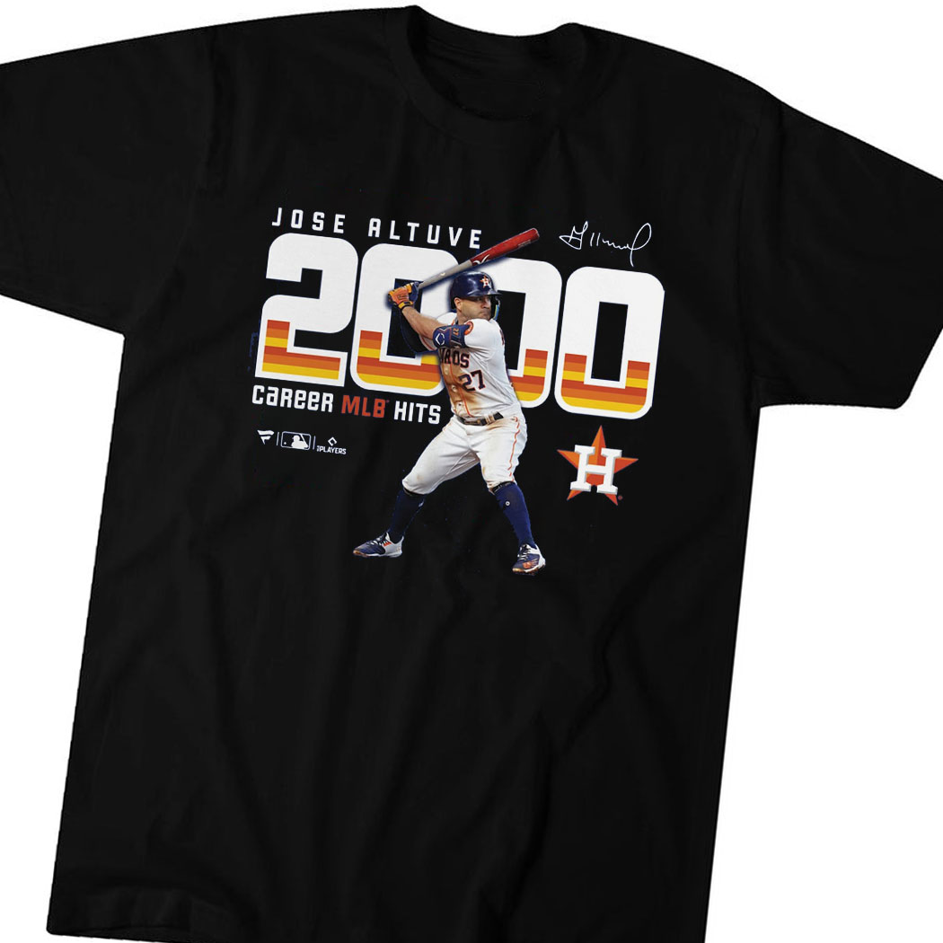 Jose Altuve Houston Astros Fanatics Branded 2000 Career Hits T-shirt
