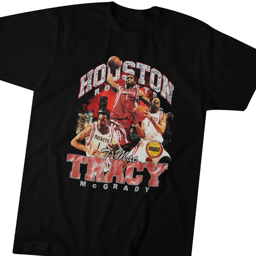 Tracy Mcgrady Houston Rockets Mitchell Ness Hardwood Classics Bling Concert Player T-shirt