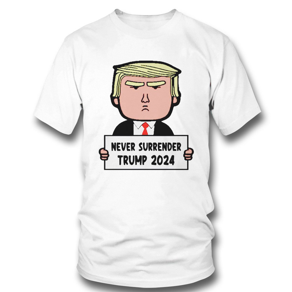 Trump Mugshot Never Surrender 2024 Cartoon Shirt