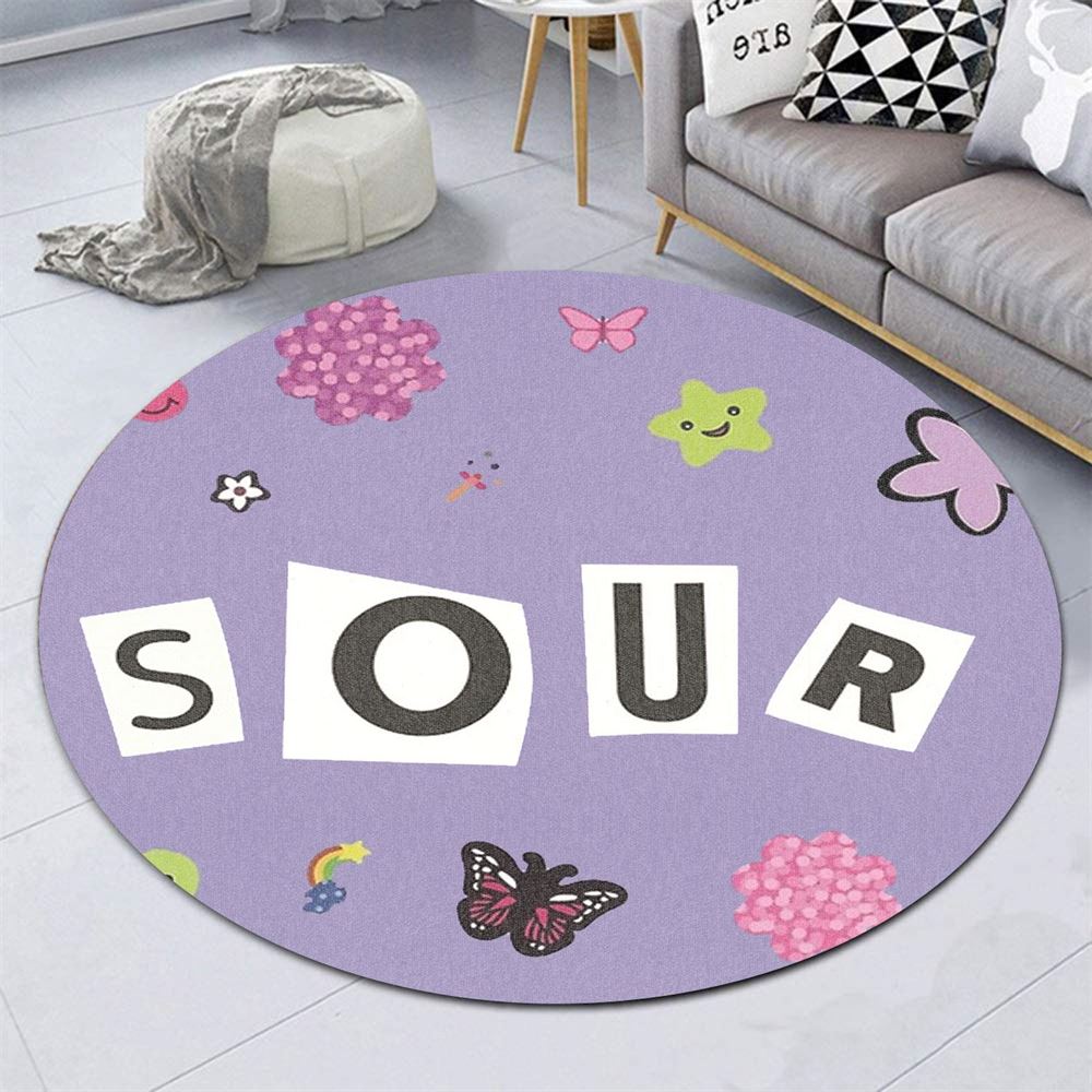 Olivia Rodrigo Sour Album Round Rug