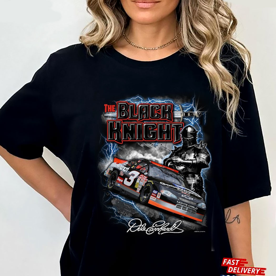 Black Knight Dale Earnhardt Checkered Flag Sports T-shirt Black Knight Dale Earnhardt Checkered Flag Sports T-shirt