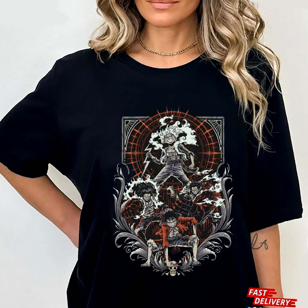 Gear 5 Transformation Shirt Monkey Luffy Nika One Piece Straw Hat Pirates Gear 5 Transformation Shirt Monkey Luffy Nika One Piece Straw Hat Pirates