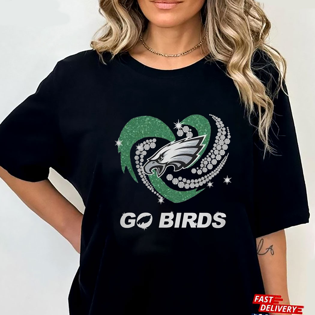 Go Birds Philadelphia Eagles Diamond Heart Shirt Go Birds Philadelphia Eagles Diamond Heart Shirt