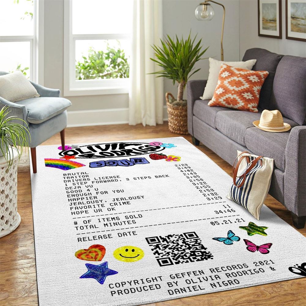 Olivia Rodrigo Sour Album Receipt Rug