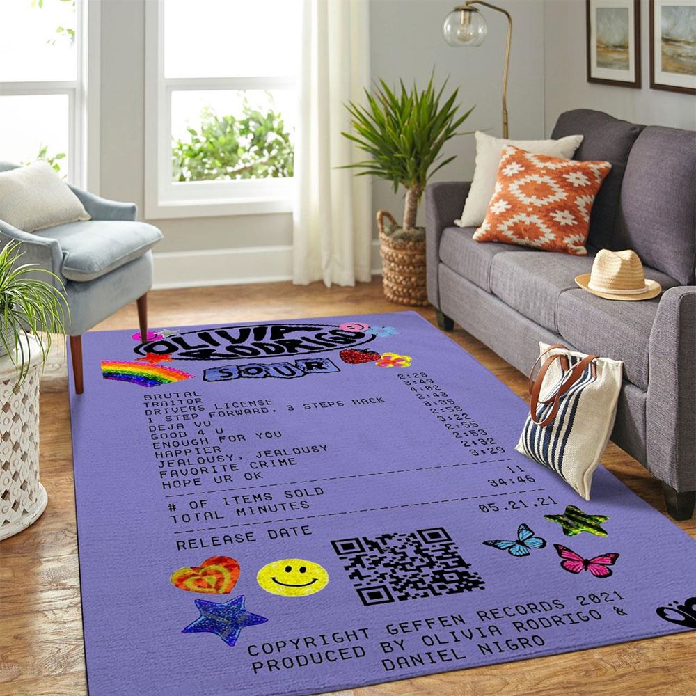 Sour Album Receipt Rug For Olivia Rodrigo Fans