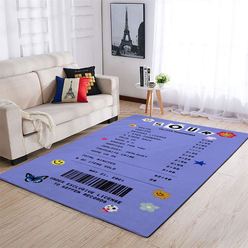 Sour Olivia Rodrigo Album Receipt Rug