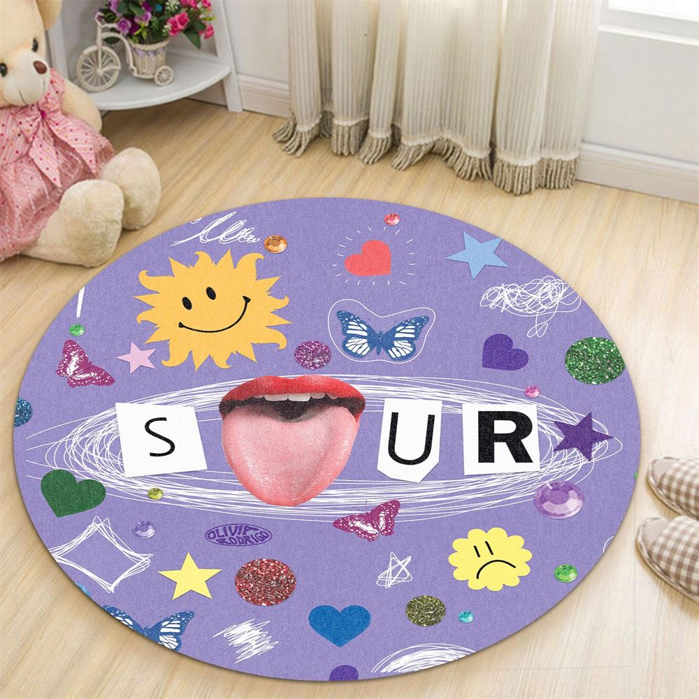Olivia Rodrigo Sour Album Cover Round Rug