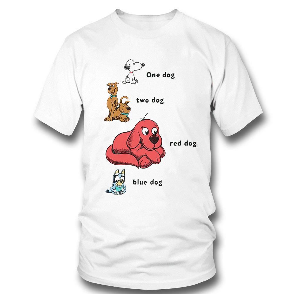 1 Dog 2 Dog Red Dog Blue Dog Shirt
