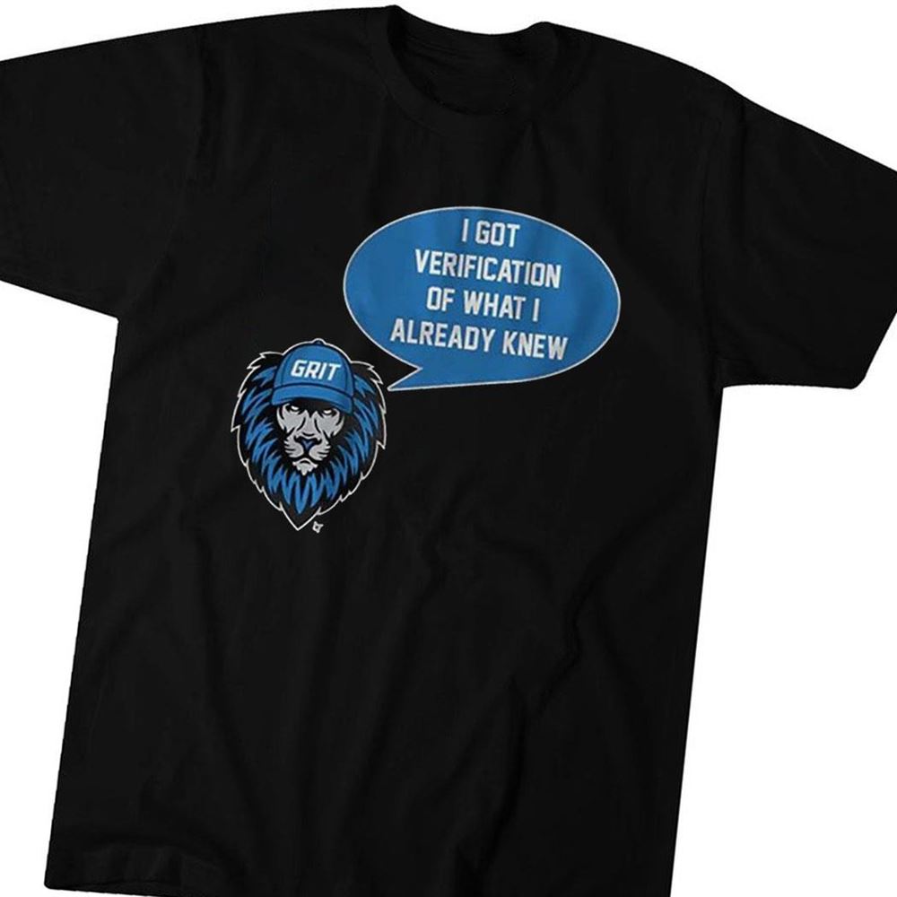Detroit I Got Verification Of What If Already Knew Shirt