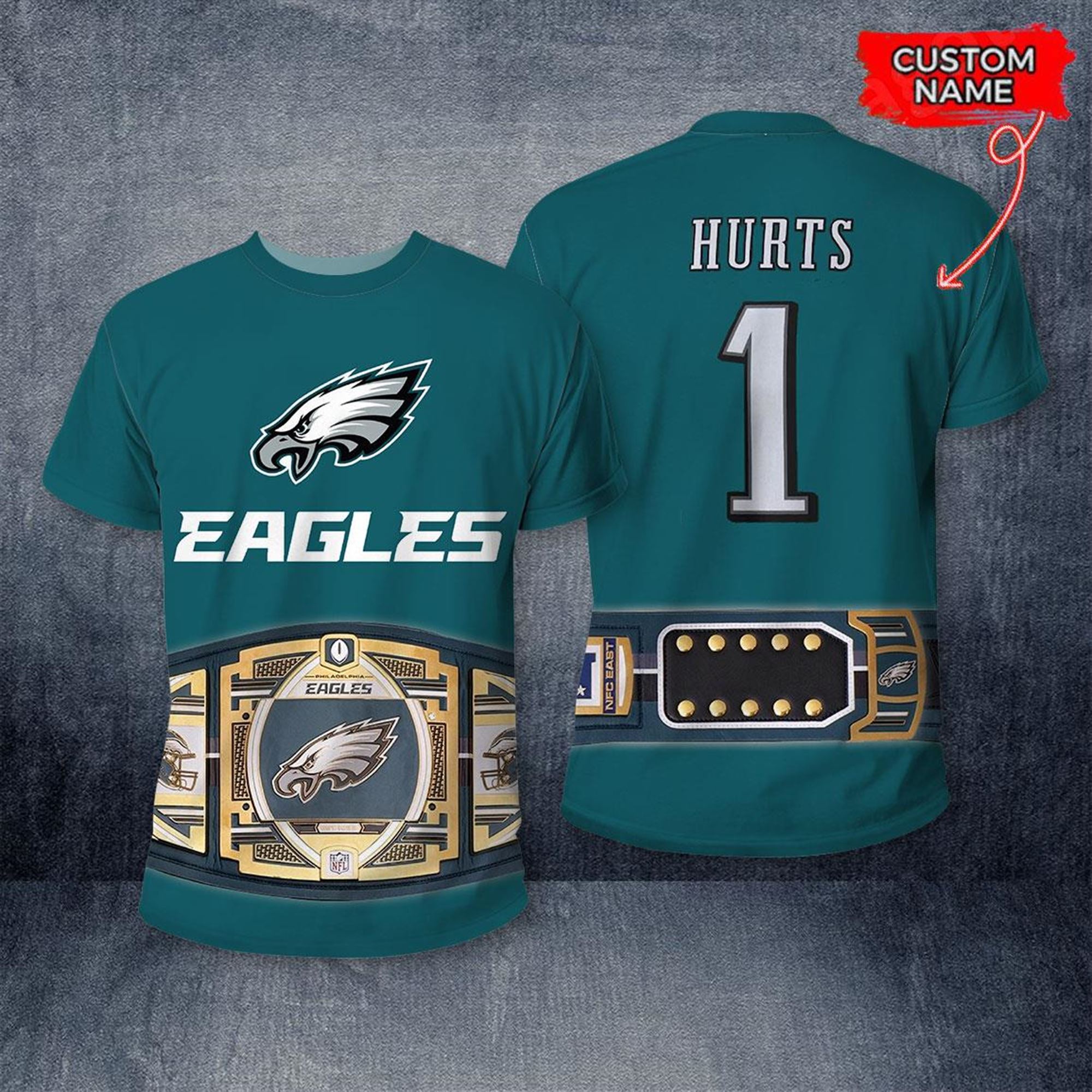 Custom Philadelphia Eagles Wwe Legacy Title Belt Shirt Custom Philadelphia Eagles Wwe Legacy Title Belt Shirt